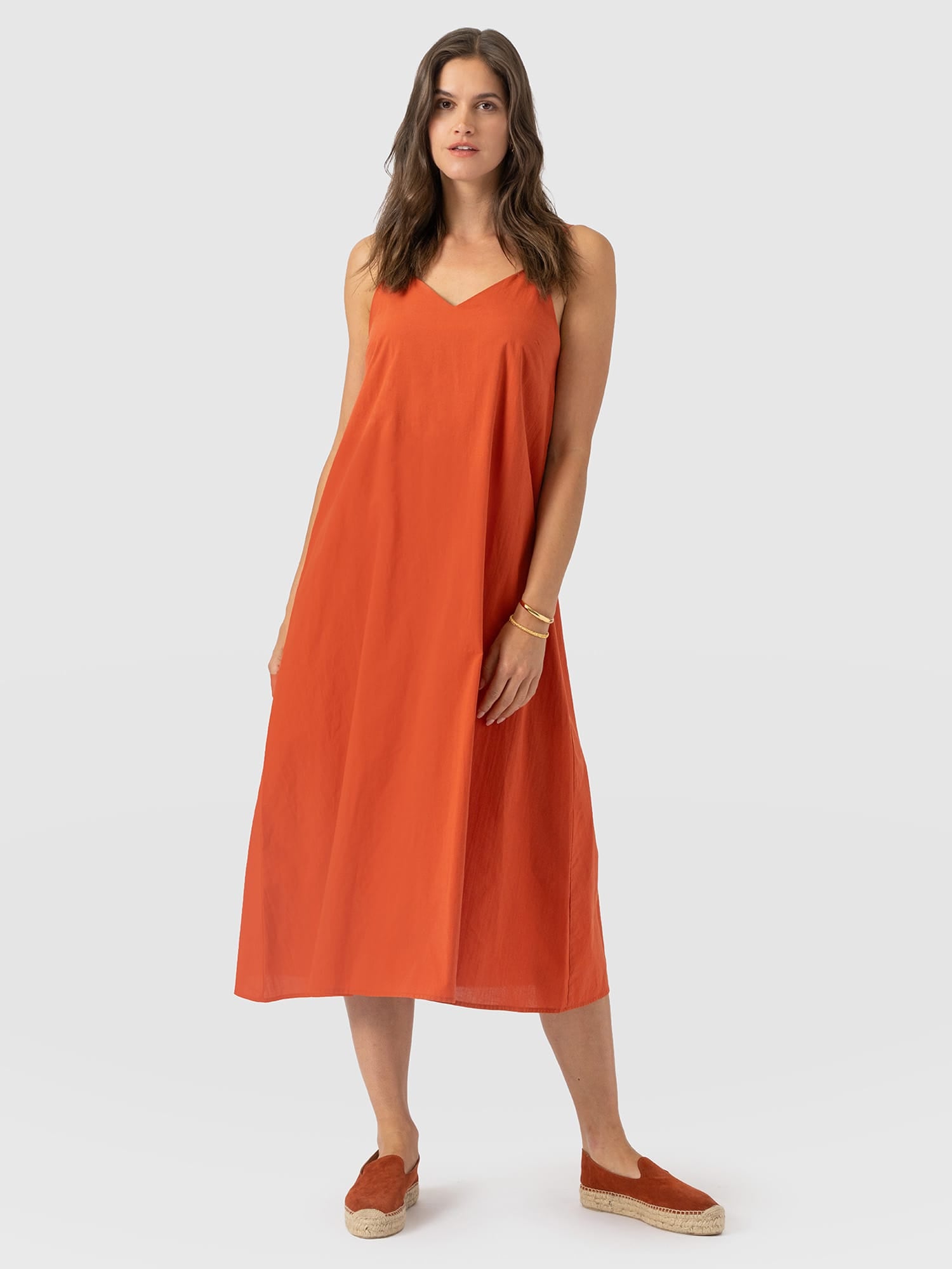 Candice A - Line Dress - Burnt Orange - Women's Dresses | Saint and Sofia® EU