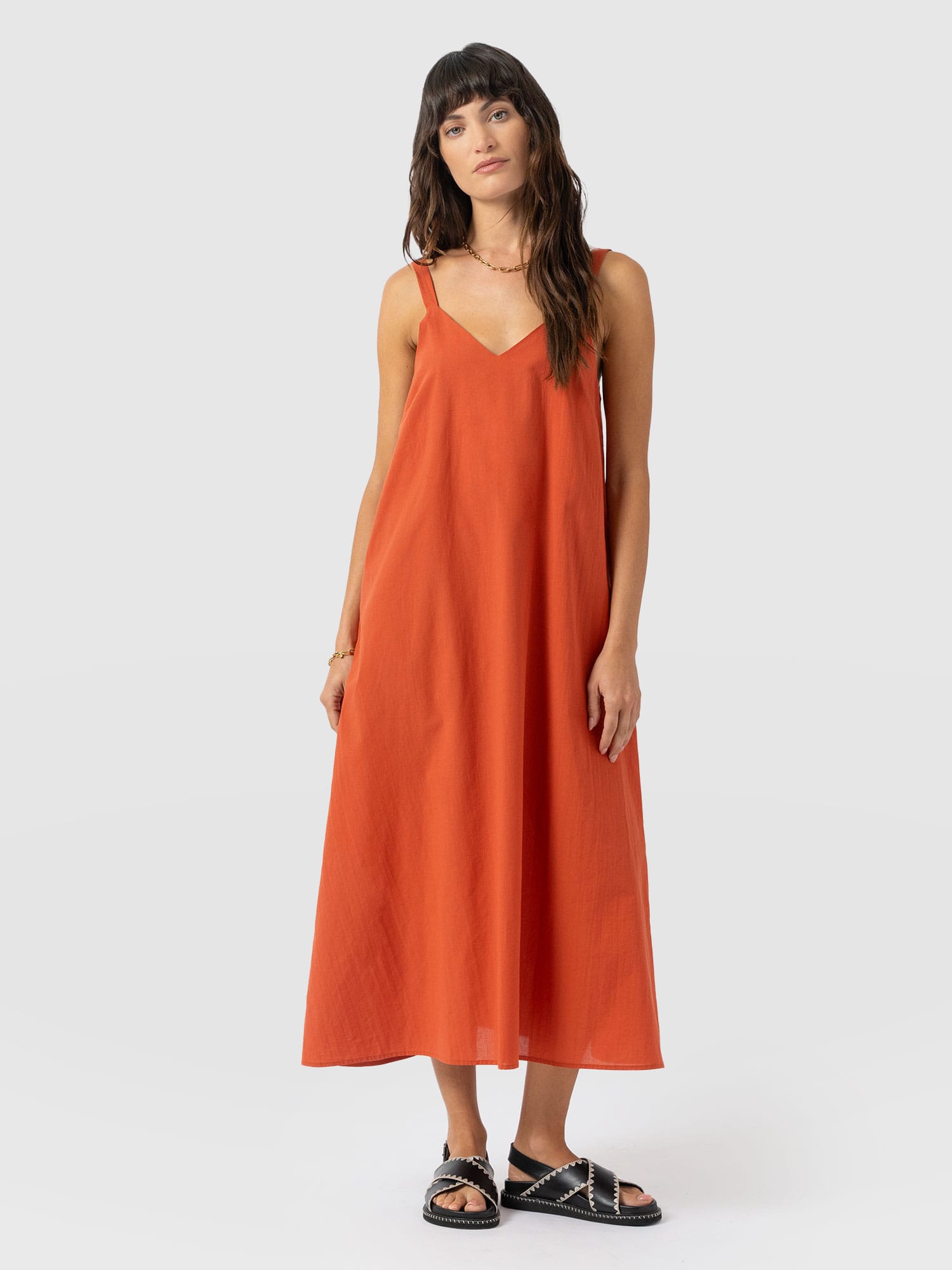 Candice A - Line Dress - Burnt Orange - Women's Dresses