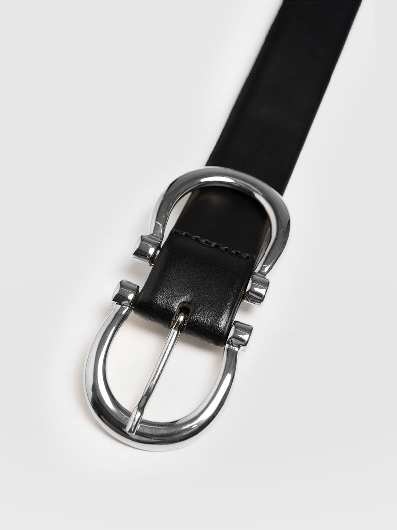 Chelsea Belt - Black/Silver - Women's Accessories | Saint + Sofia® EU