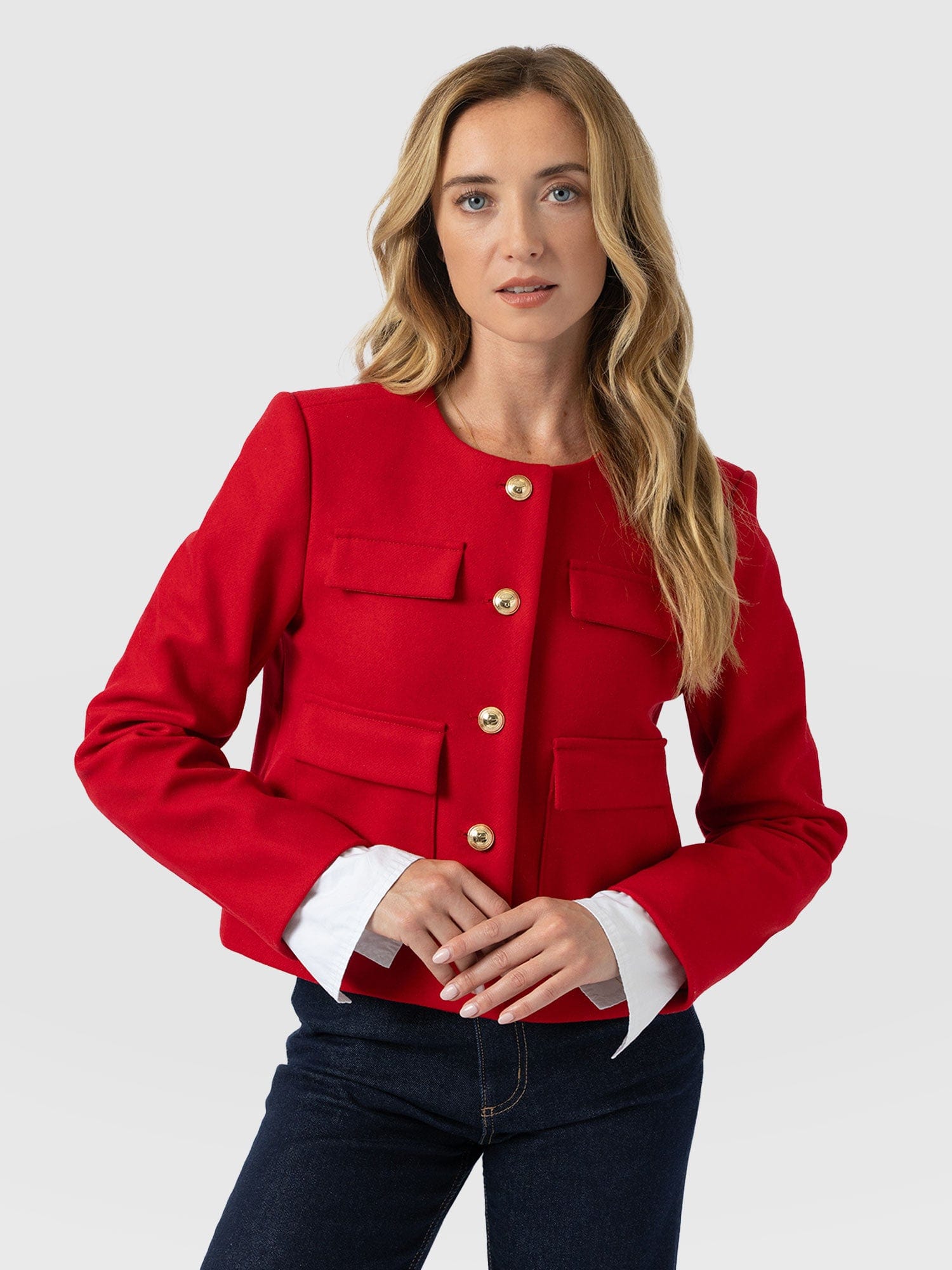 Colette Jacket - Red - Women's Jackets | Saint + Sofia® EU