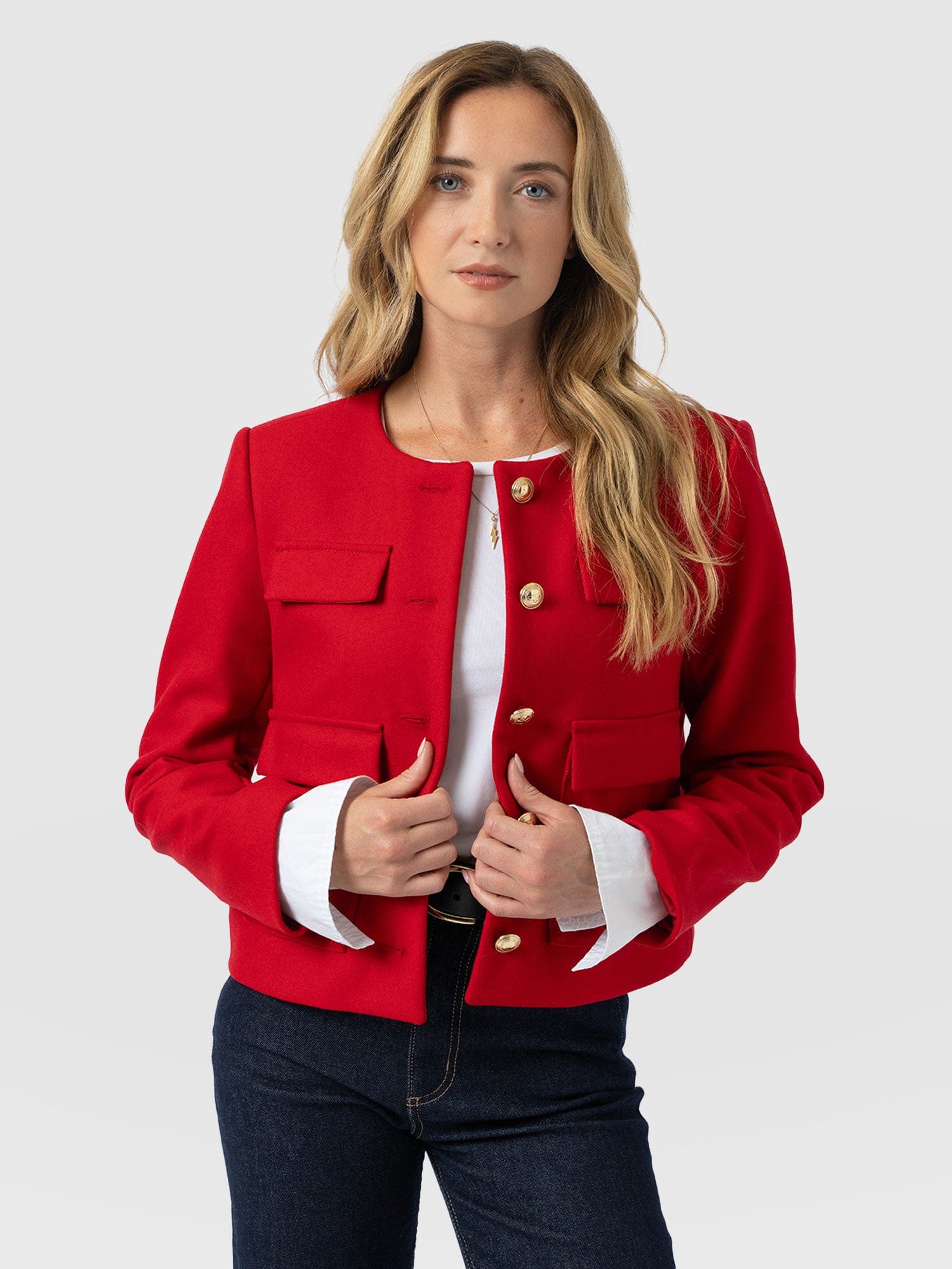 Colette Jacket - Red - Women's Jackets | Saint + Sofia® EU