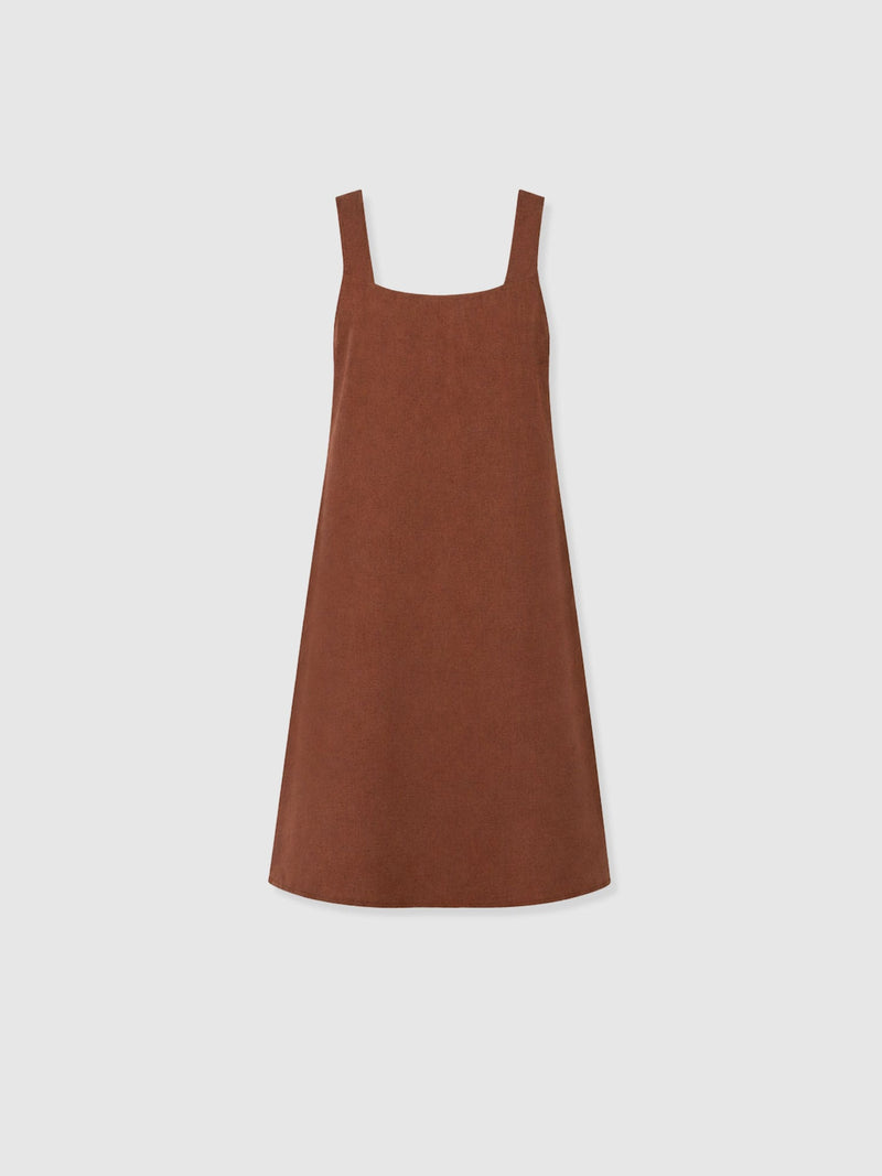 Corinne Linen Cami Dress - Russet Brown - Women's Dresses | Saint + Sofia® EU