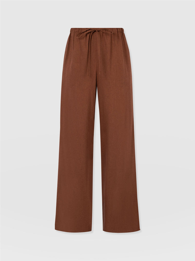 Corinne Linen Pant - Russet Brown - Women's Trousers | Saint + Sofia® EU