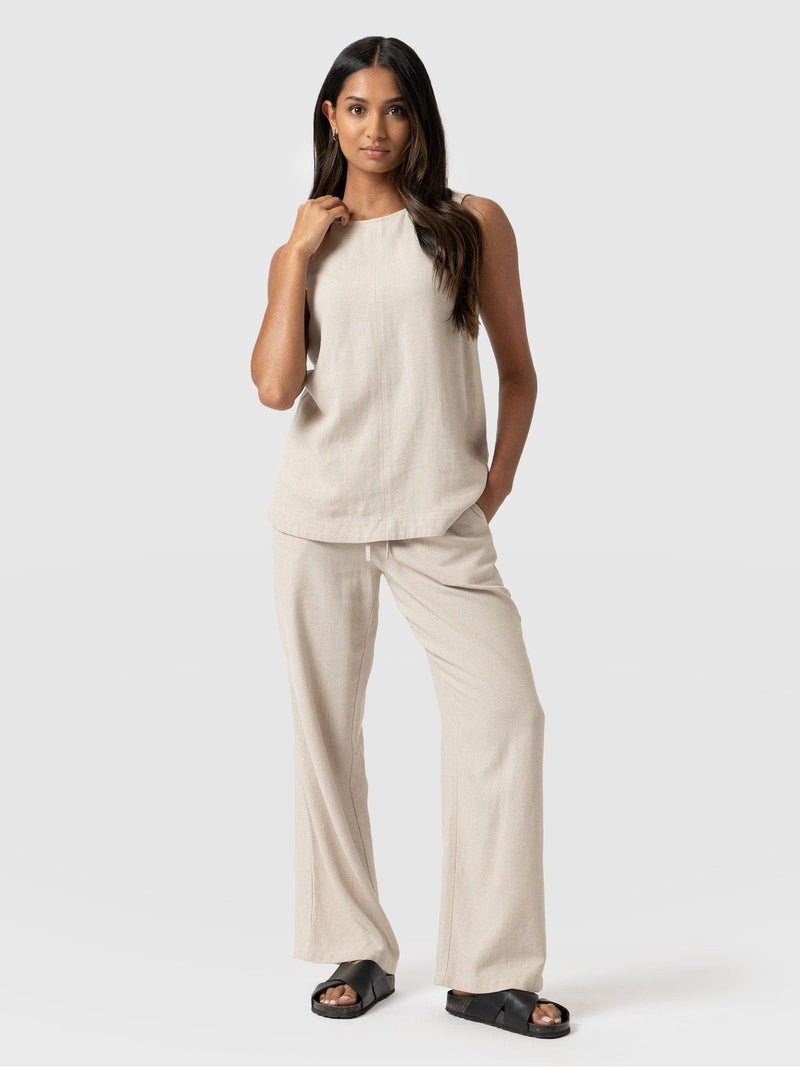 Corinne Pant Oatmeal - Women's Culottes | Saint and Sofia® EU