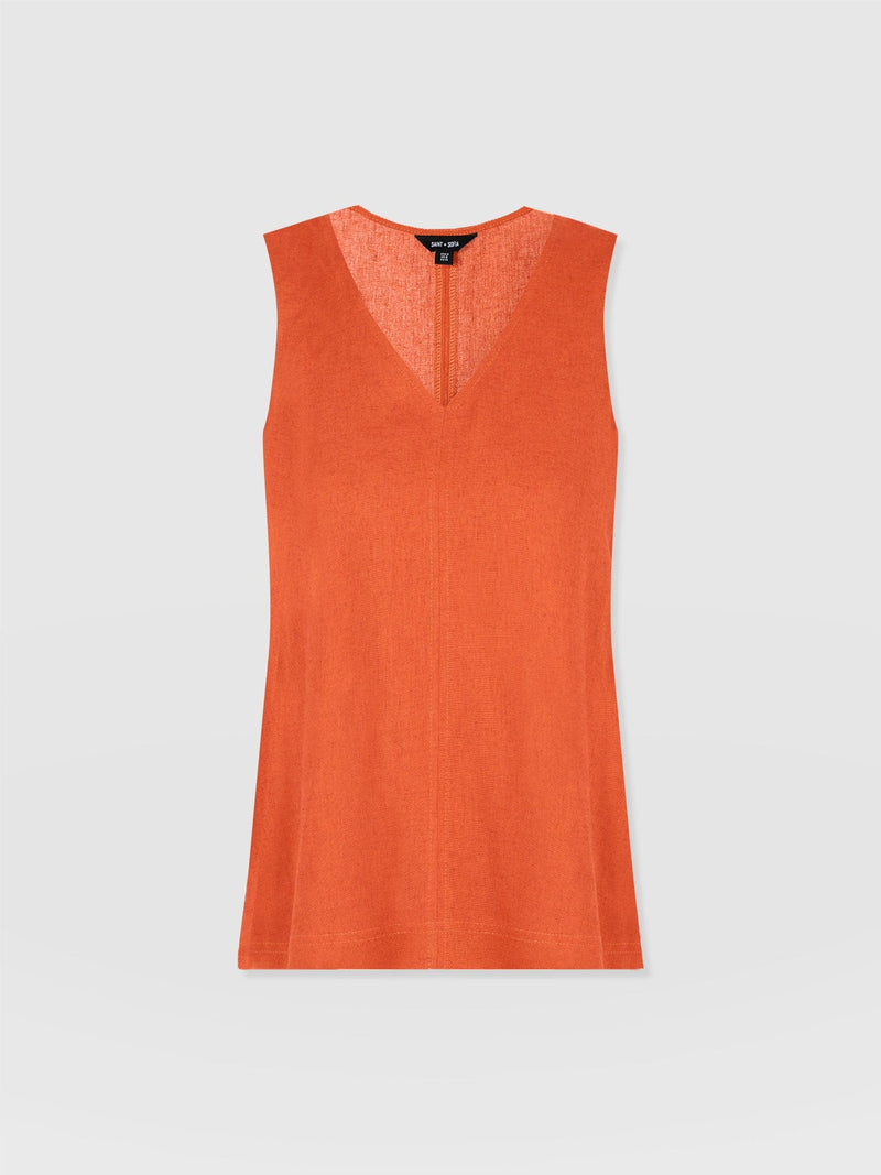 Corinne V Neck Tunic - Burnt Orange - Women's T-shirts | Saint + Sofia® EU