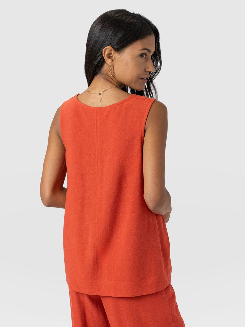 Corinne V Neck Tunic - Burnt Orange - Women's T-shirts | Saint + Sofia® EU