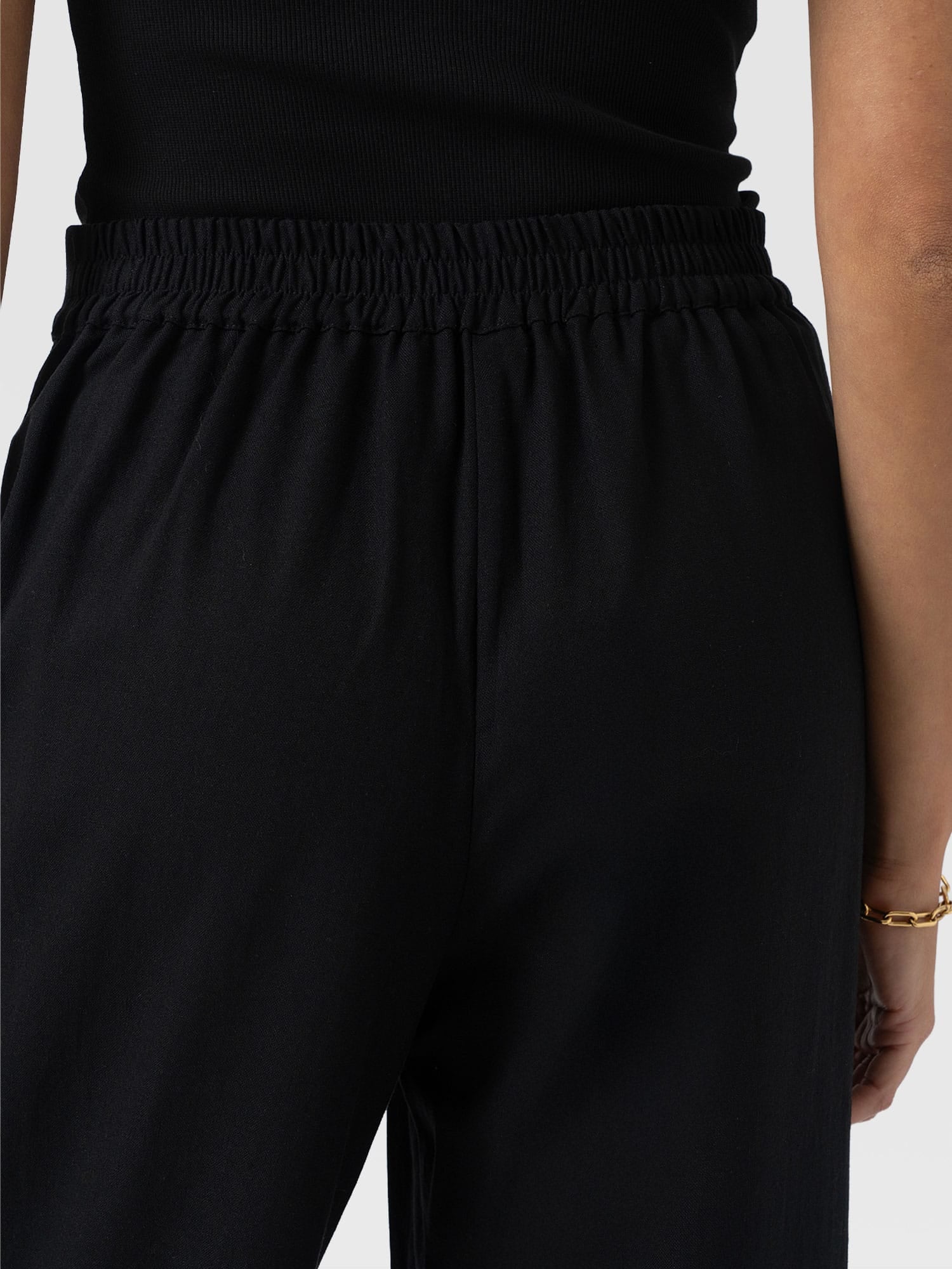 Corinne Wide Leg Linen Pant - Black - Women's Trousers | Saint + Sofia® EU