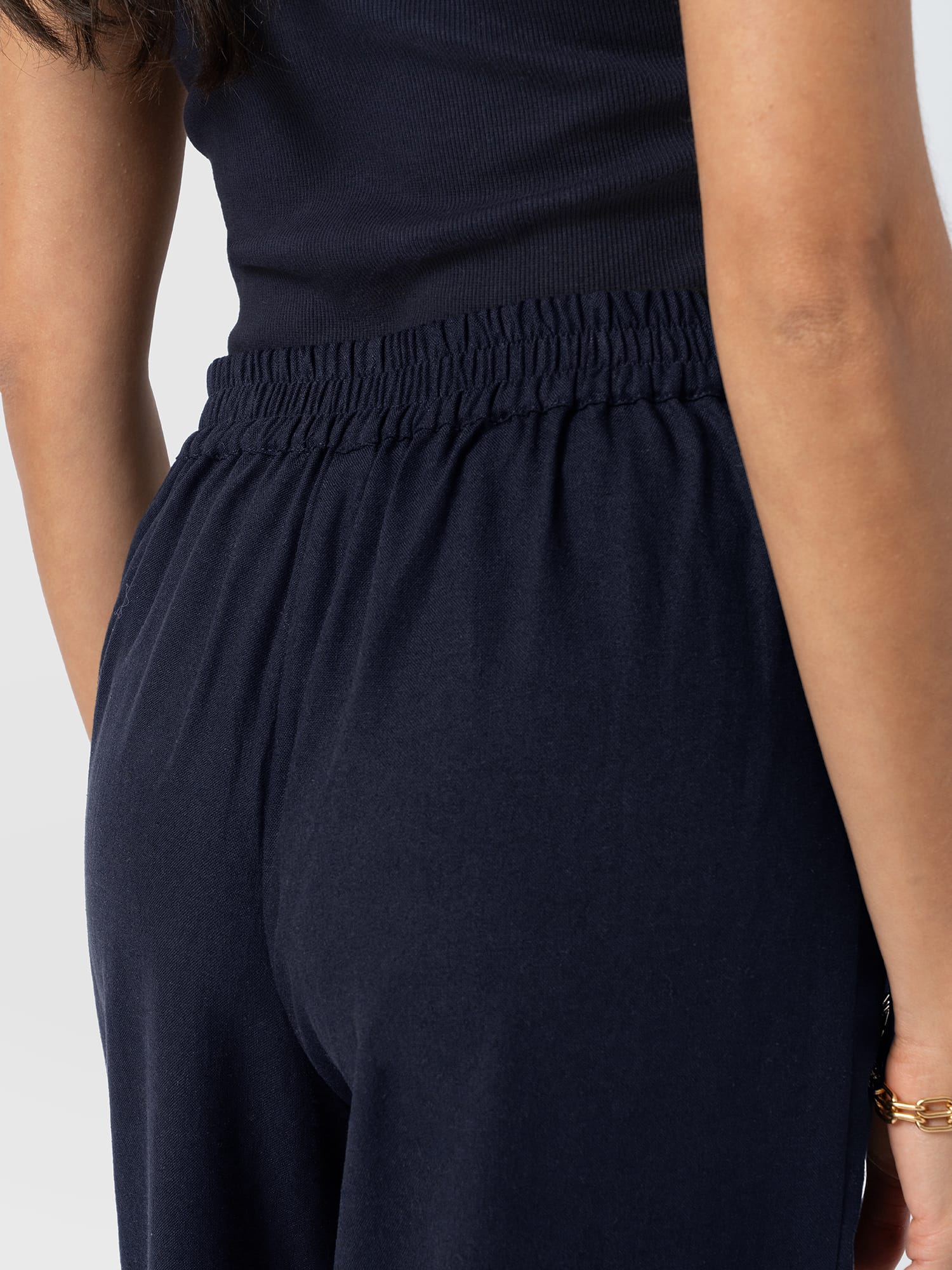 Corinne Wide Leg Linen Pant - Navy - Women's Trousers | Saint + Sofia® EU