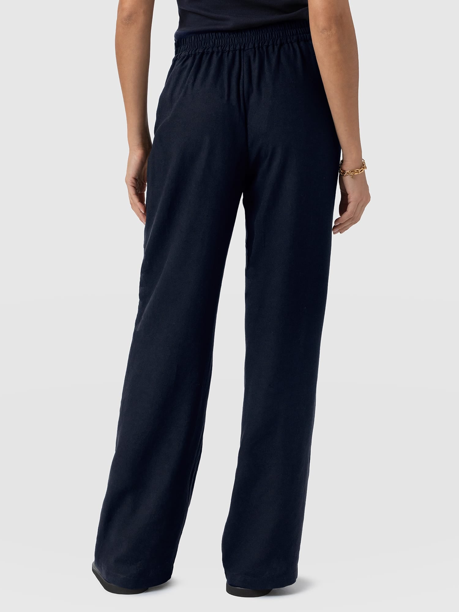 Corinne Wide Leg Linen Pant - Navy - Women's Trousers | Saint + Sofia® EU