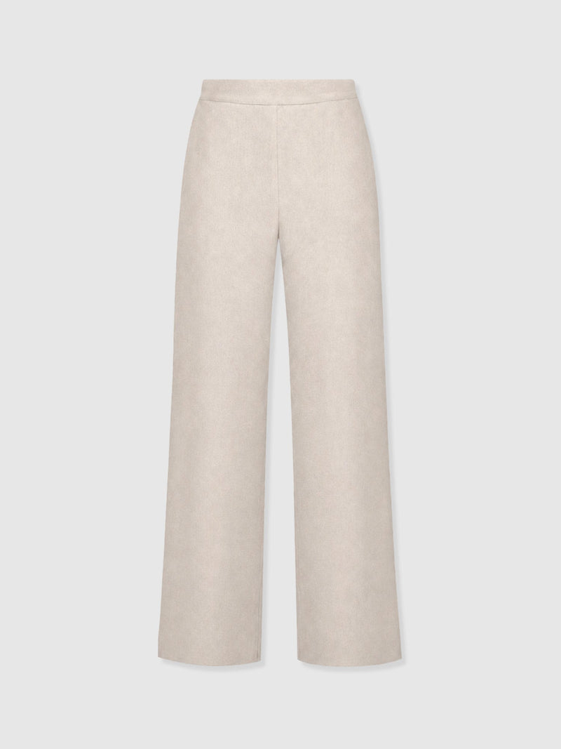 Corinne Wide Leg Linen Pant - Oatmeal - Women's Trousers | Saint + Sofia® EU