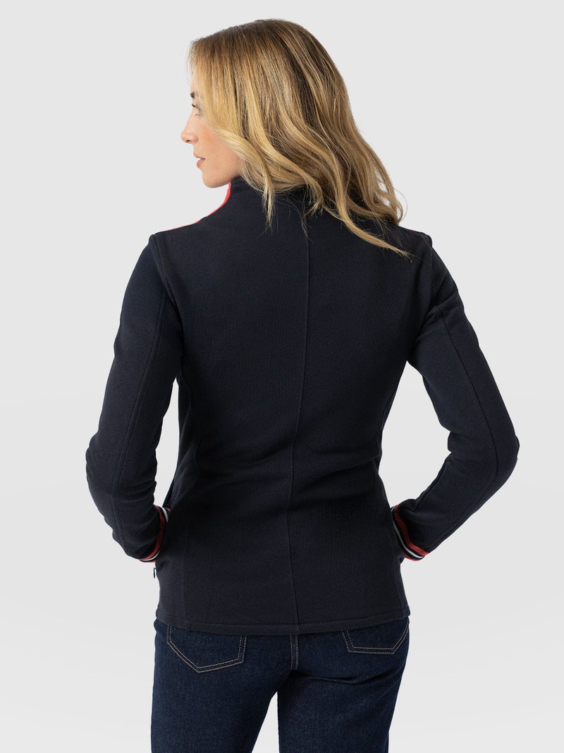 Cotton Biker Jacket Navy Stripe - Women's Jackets | Saint and Sofia® EU