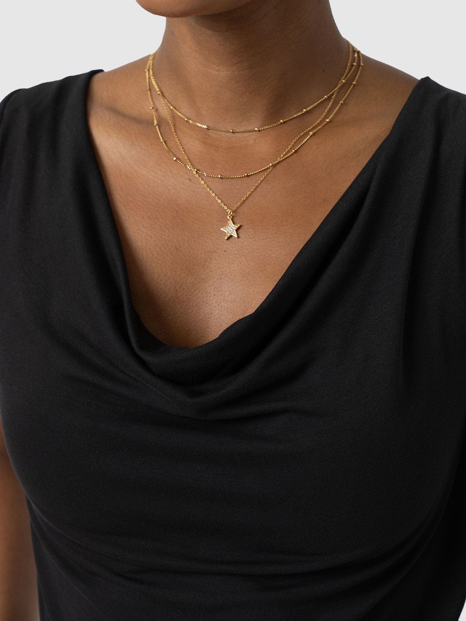 Cowl Neck Cami Black - Women's T-Shirts | Saint + Sofia® EU