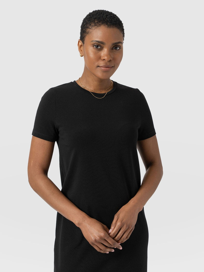 Easy T-Shirt Midi Dress - Black - Women's Dresss | Saint + Sofia® EU