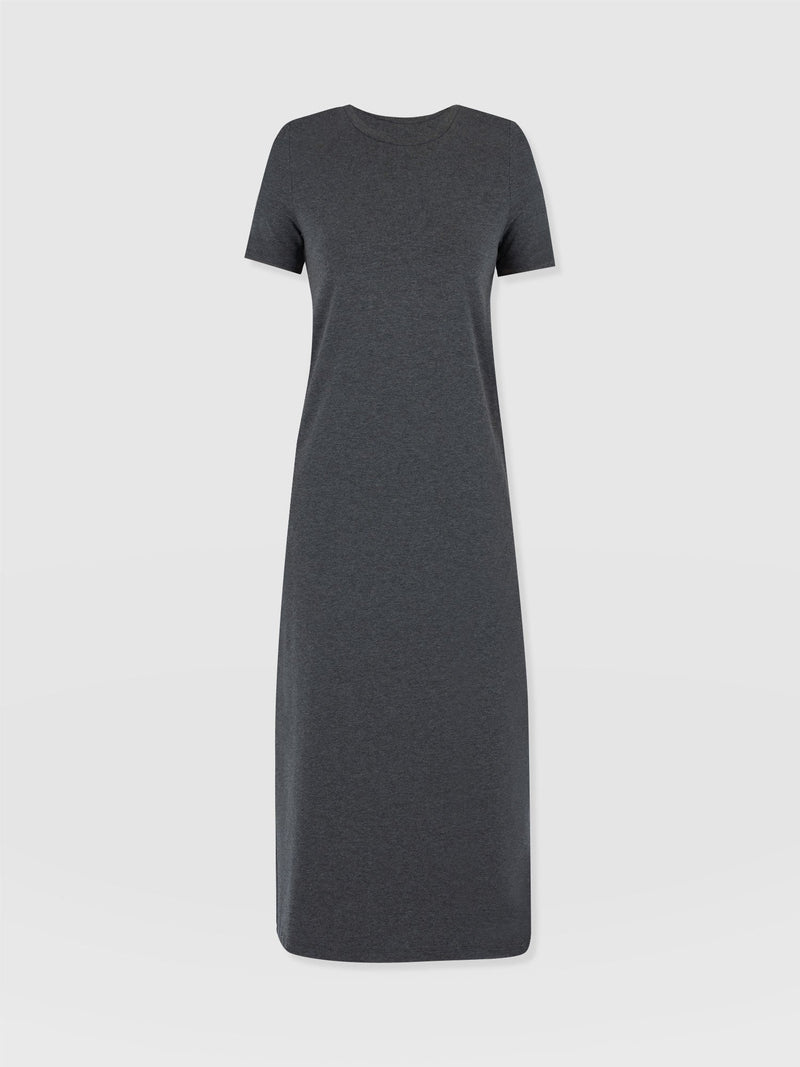 Easy T-Shirt Midi Dress - Charcoal - Women's Dresss | Saint + Sofia® EU