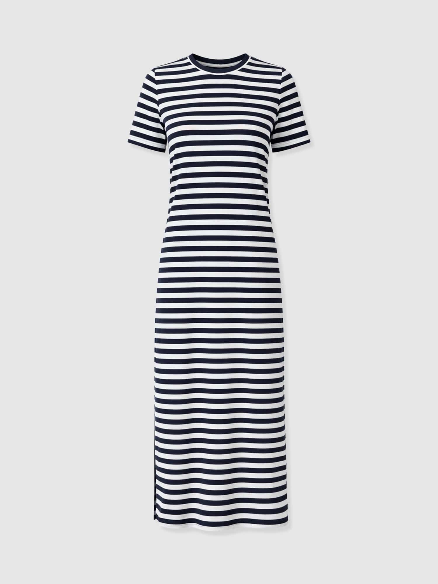Easy T - Shirt Midi Dress - Navy Stripe - Women's Dresses | Saint + Sofia® EU