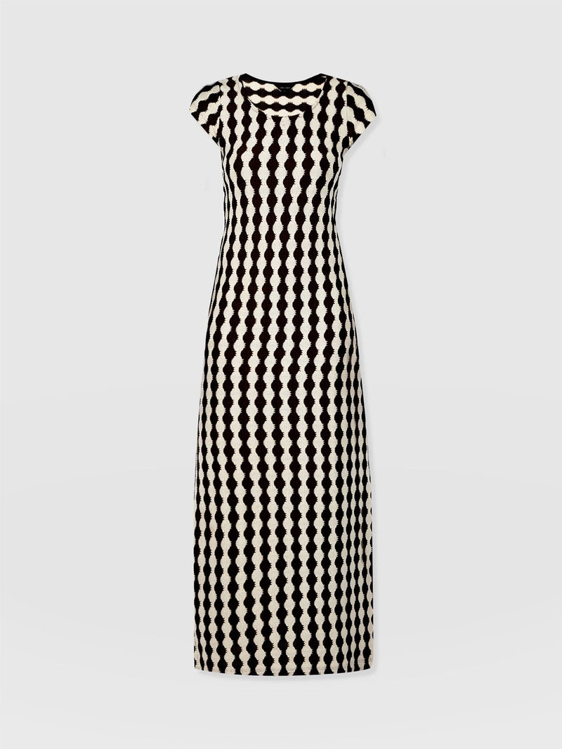 Elise Scoop Neck Midaxi Dress - Black/Cream - Women's Dresss | Saint + Sofia® EU