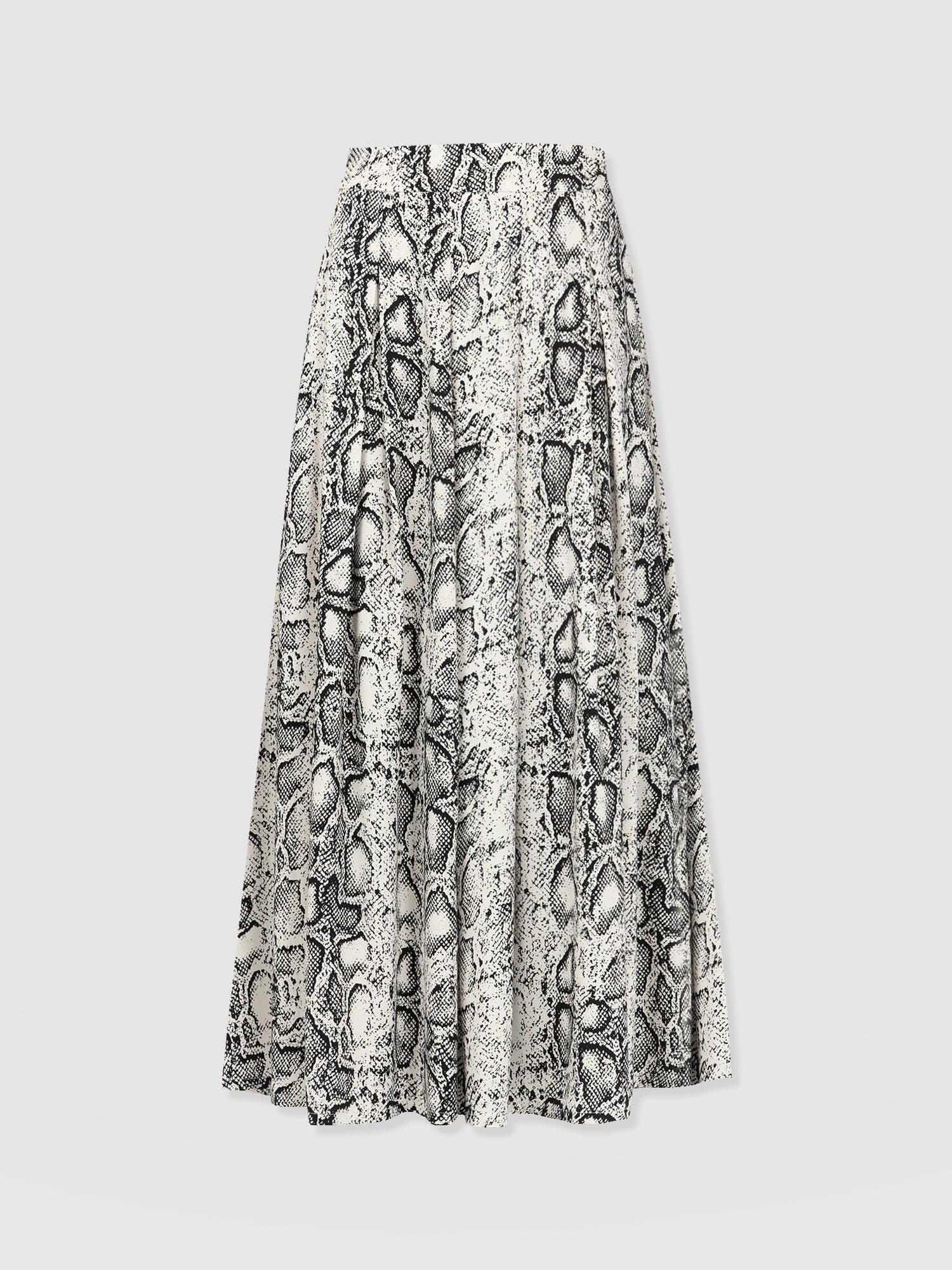 Eliza Pleated Skirt Cream Snake - Women's Skirts | Saint + Sofia® EU