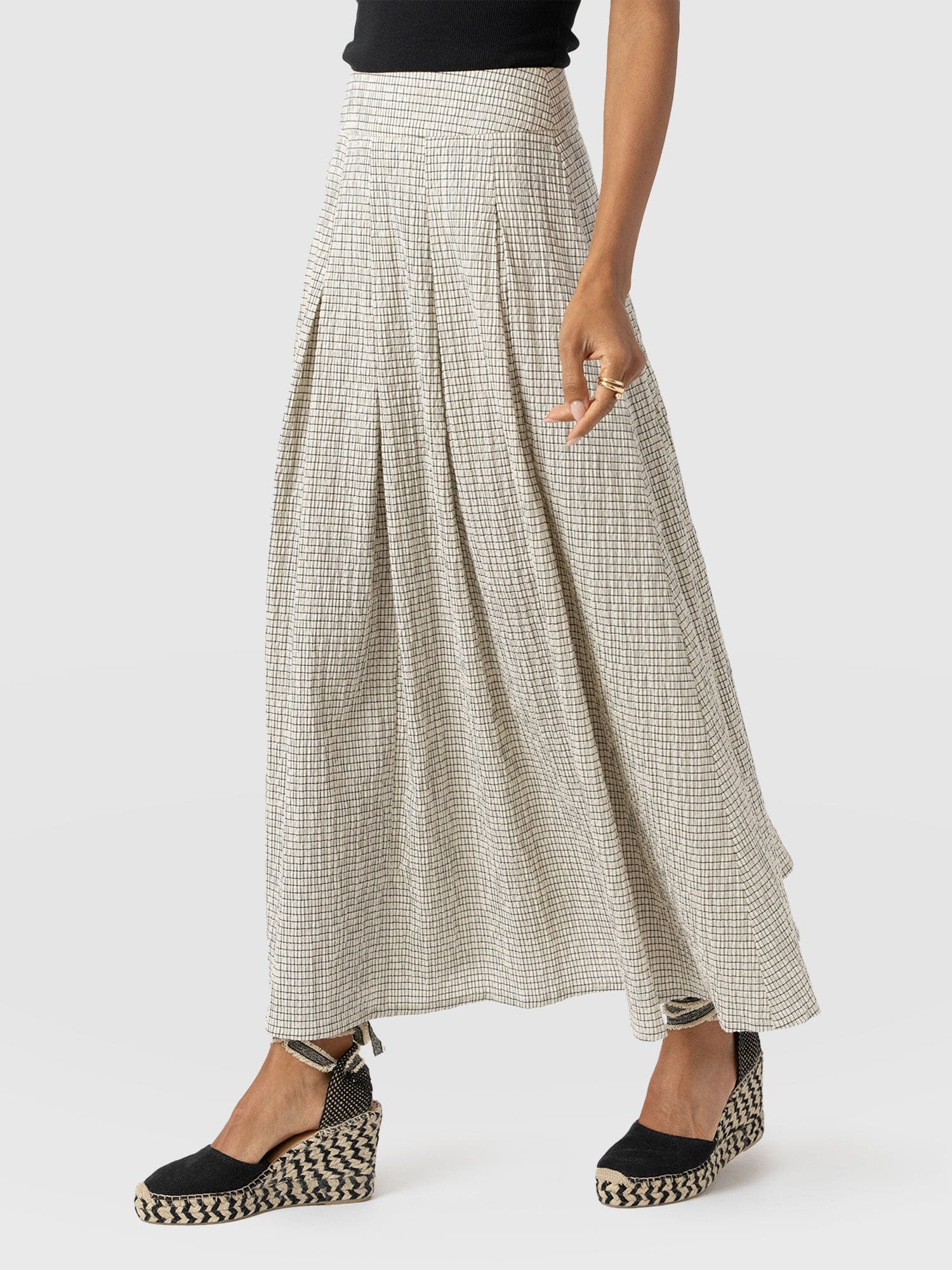 Eliza Pleated Skirt - Gingham - Women's Skirts | Saint + Sofia® EU