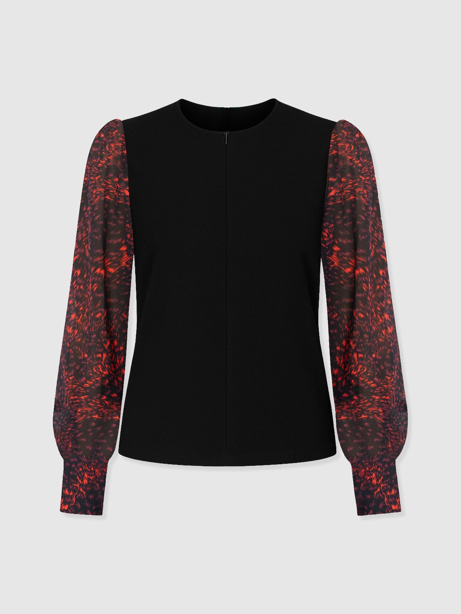 Ella Zip Up Top - Red Fade Spot - Women's T-shirts | Saint and Sofia® EU