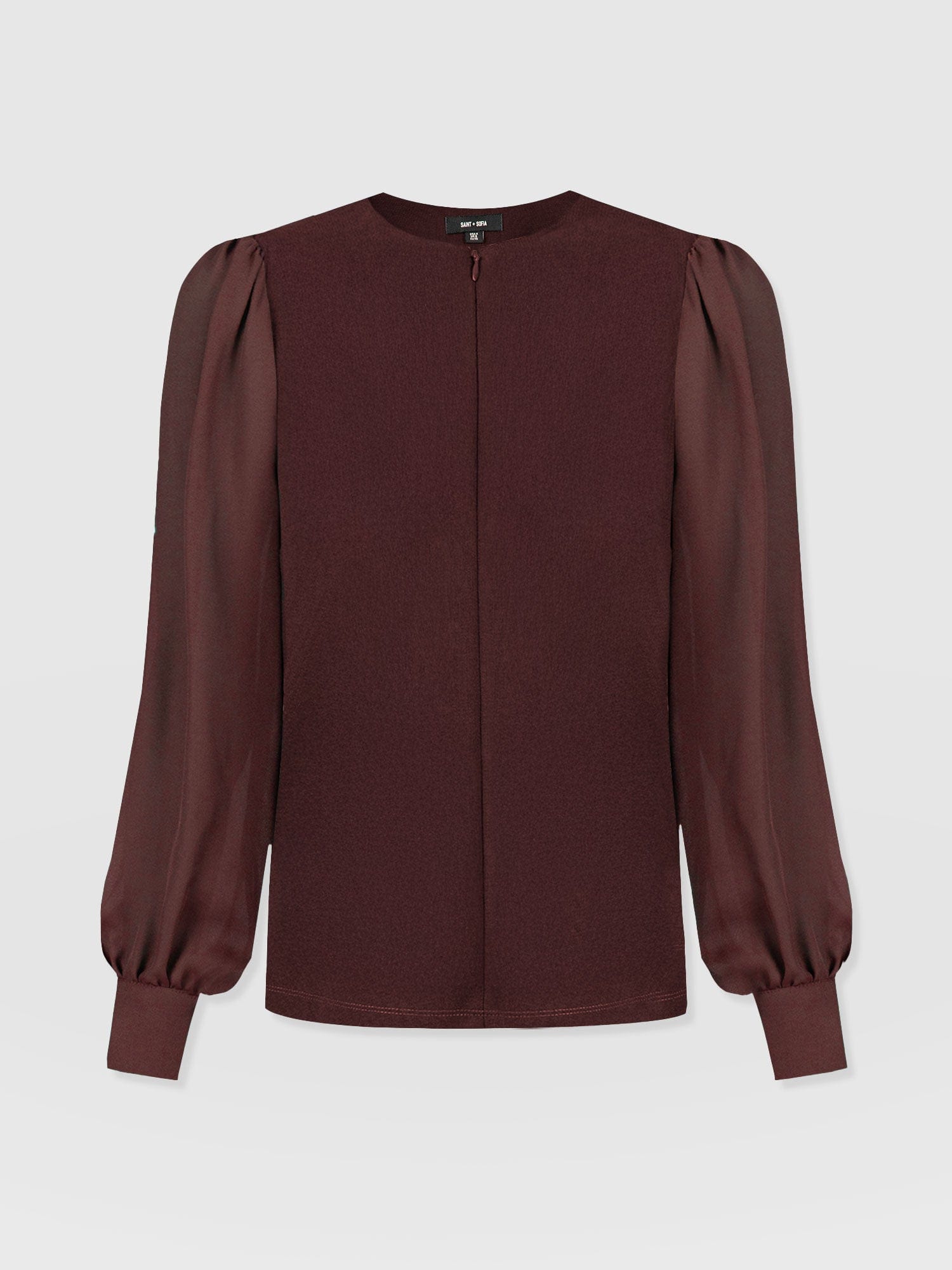 Esme Zip Up Top - Maroon - Women's T-shirts | Saint + Sofia® EU