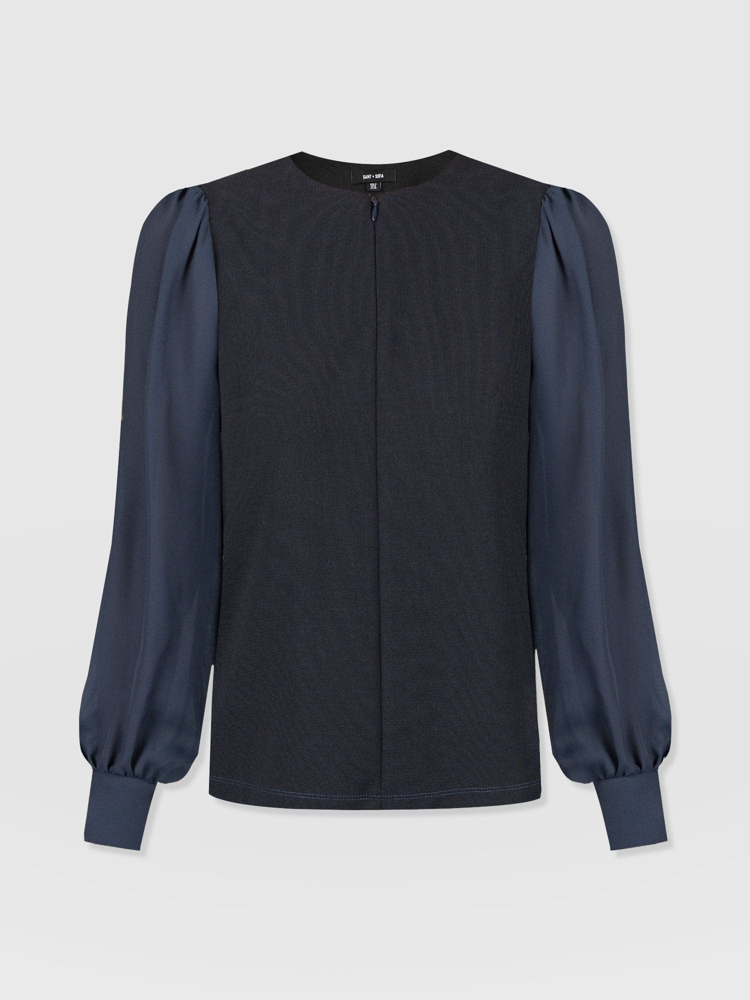 Esme Zip Up Top - Navy - Women's T-shirts | Saint + Sofia® EU
