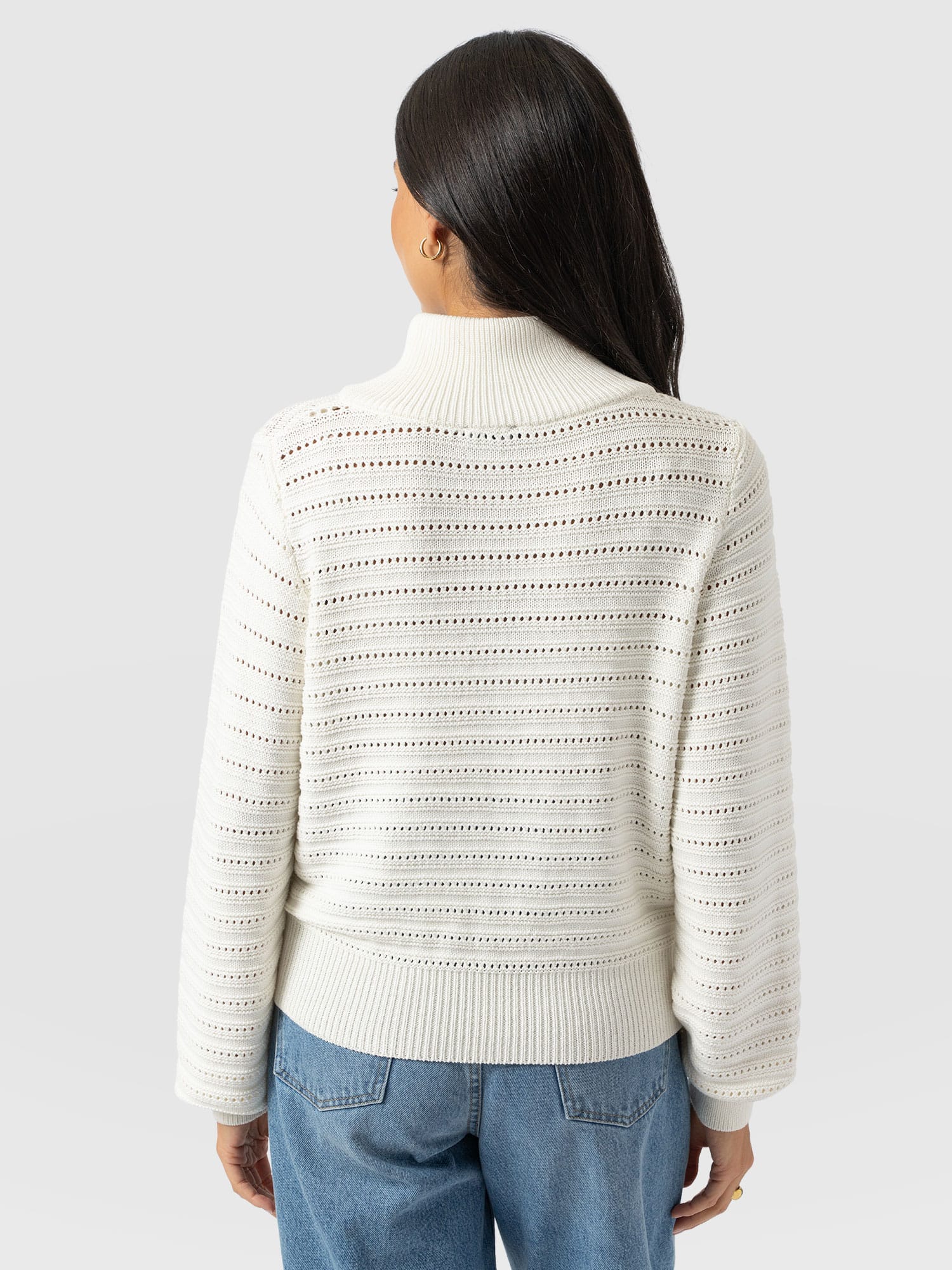 Ester Quarter Zip Knit - Cream - Women's Jumpers | Saint and Sofia® EU