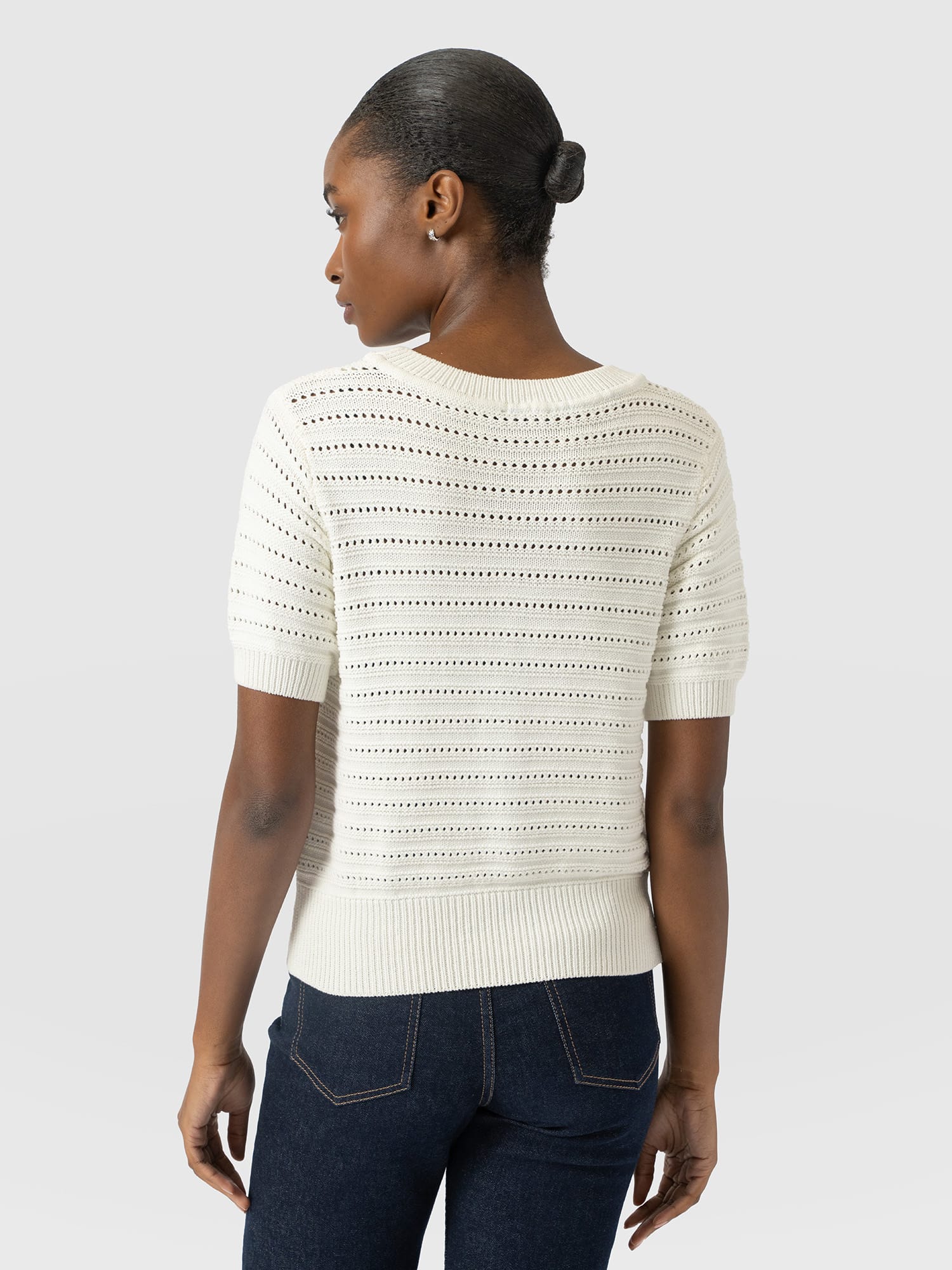 Ester Short Sleeve Knit - Cream - Women's Jumpers | Saint and Sofia® EU