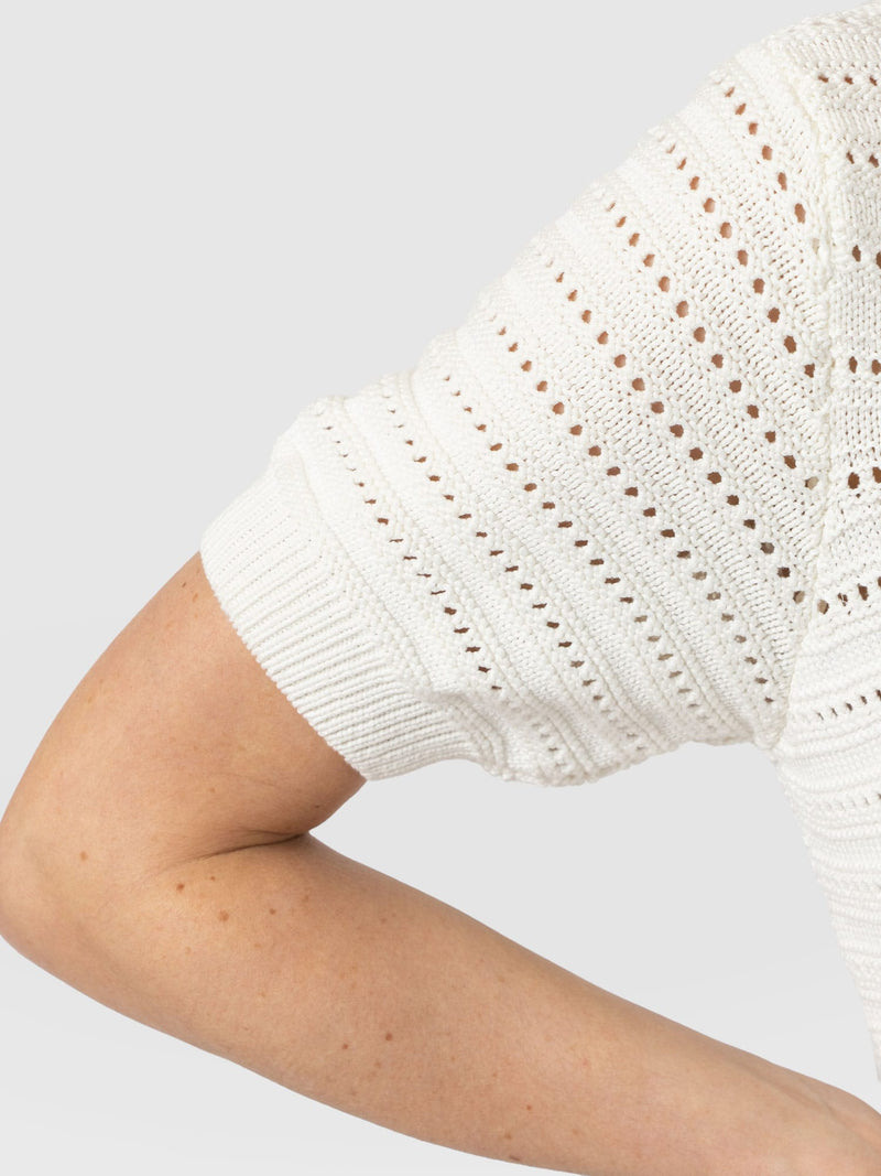 Ester Short Sleeve Knit - Cream - Women's Jumpers | Saint + Sofia® EU