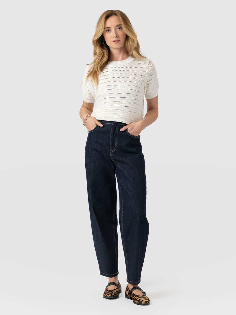Ester Short Sleeve Knit - Cream - Women's Jumpers | Saint + Sofia® EU