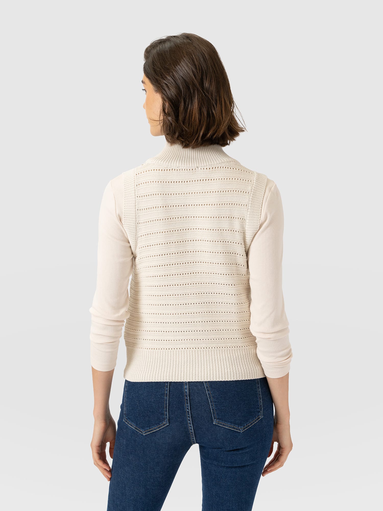 Ester Sleeveless Knit - Cream - Women's Jumpers | Saint and Sofia® EU