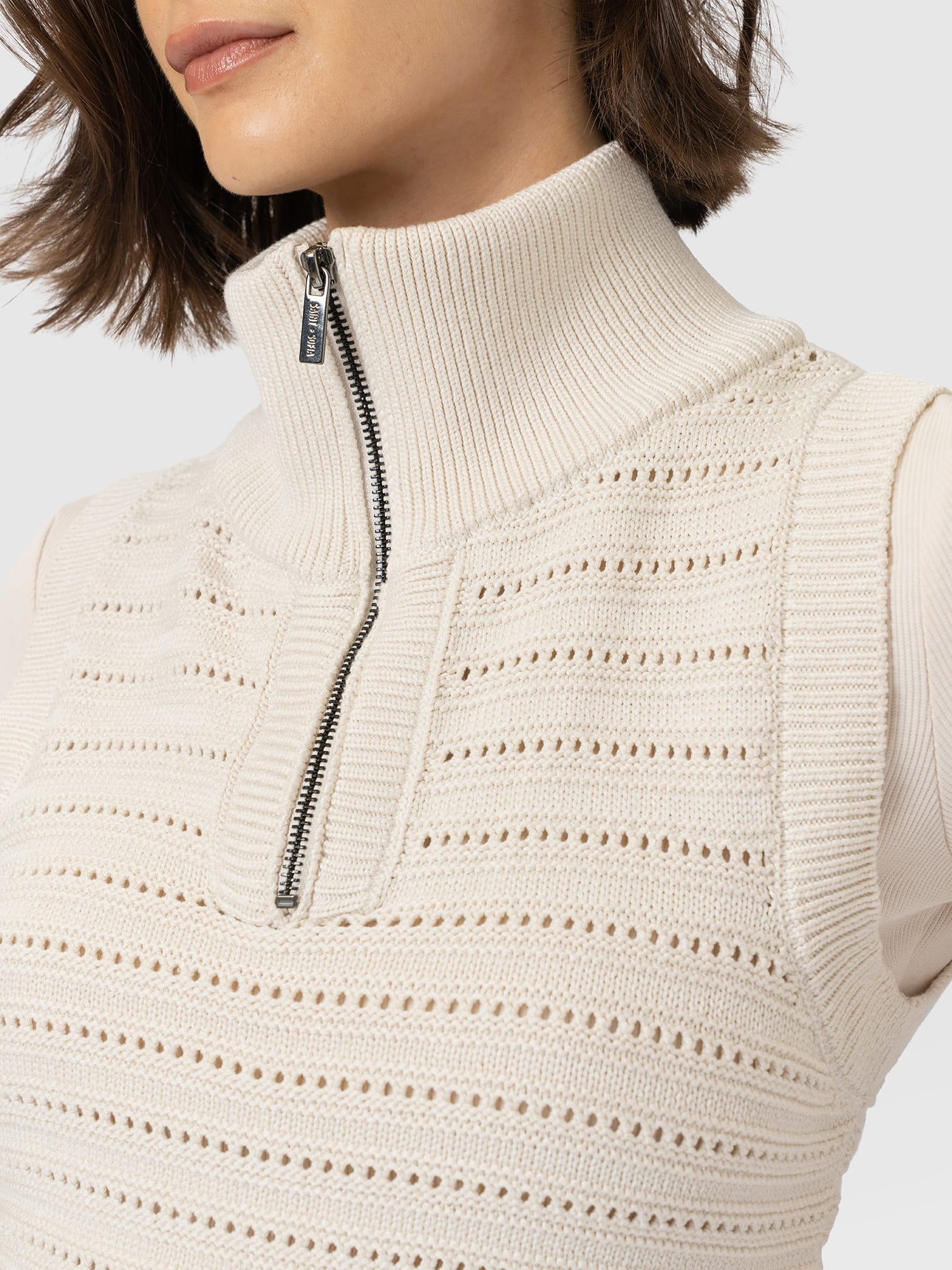 Ester Sleeveless Knit - Cream - Women's Jumpers | Saint and Sofia® EU
