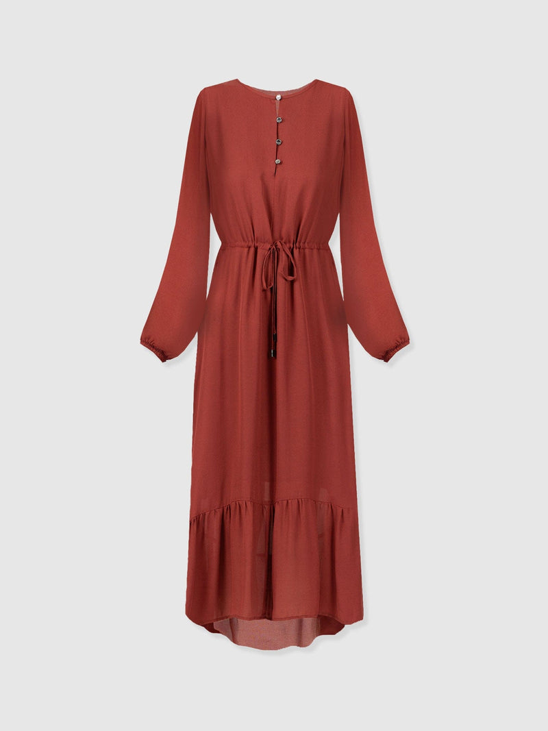 Evelyn High Low Dress - Rust Red - Women's Dresses | Saint + Sofia® EU