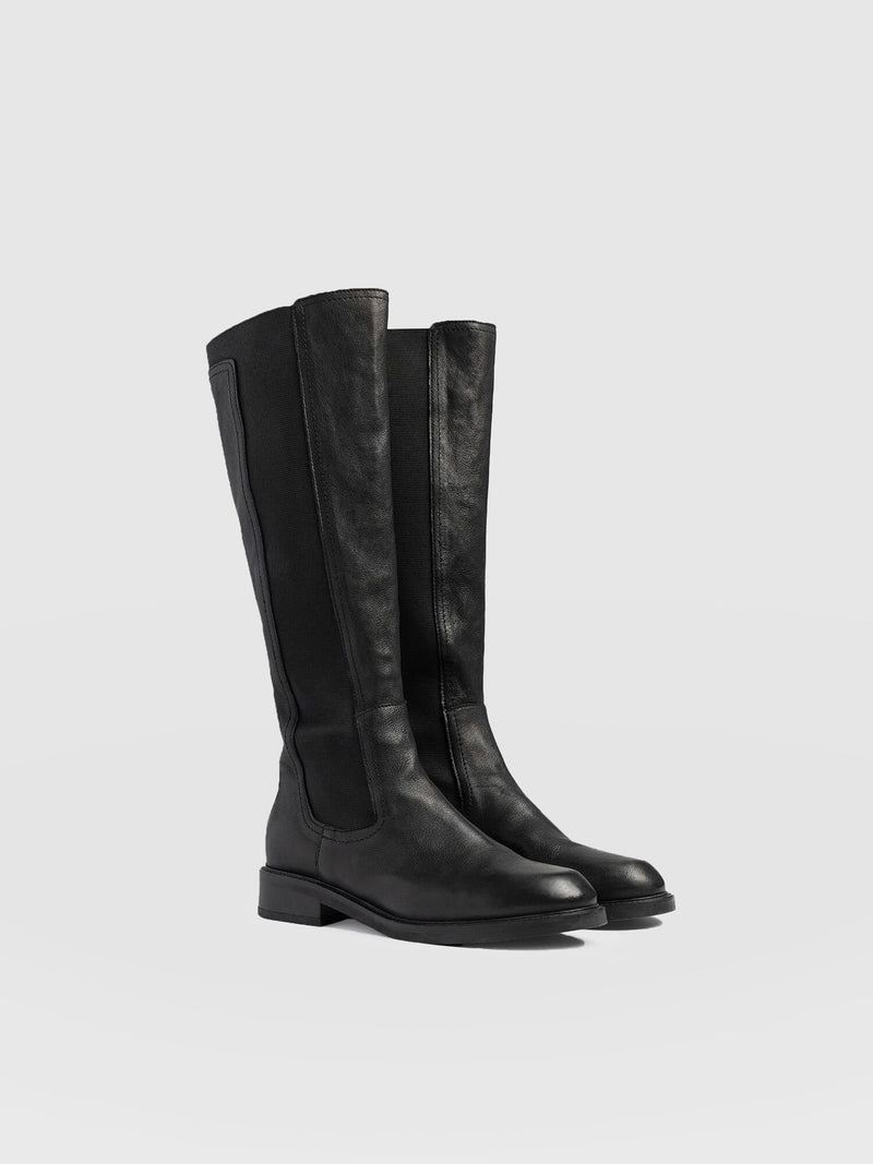 Evelyn Knee High Boot Black - Women's Leather Boots | Saint + Sofia® EU