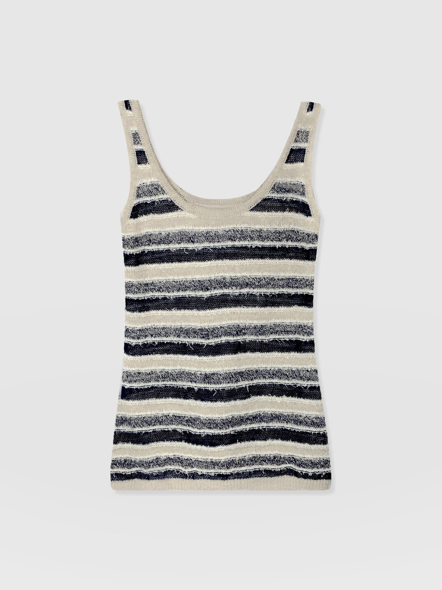 Fearne Knit Cami - Blue Stripe - Women's Tanks | Saint + Sofia® EU