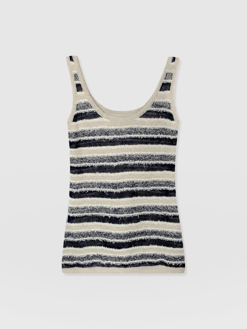 Fearne Knit Cami - Blue Stripe - Women's Tanks | Saint + Sofia® EU