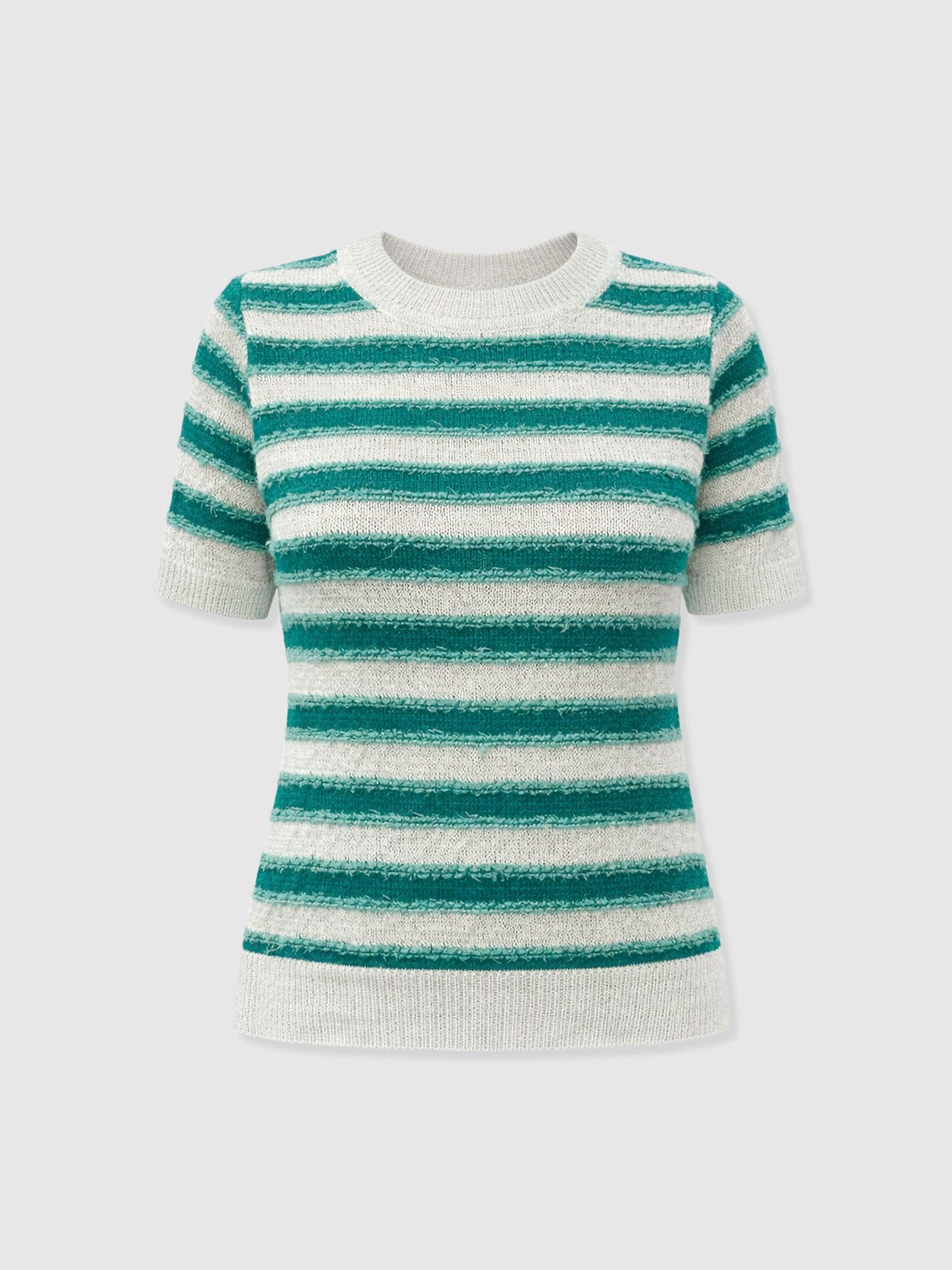 Fearne Knit Tee - Mint Stripe - Women's Jumpers | Saint and Sofia® EU