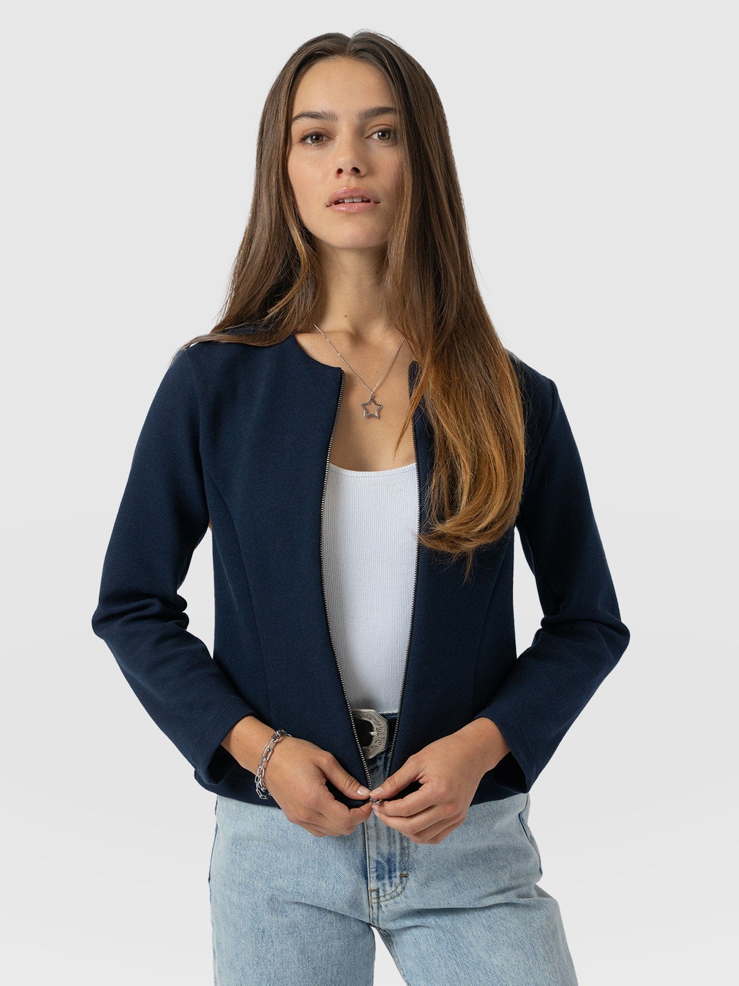 Florence Jacket - Navy Twill - Women's Jackets | Saint + Sofia® EU