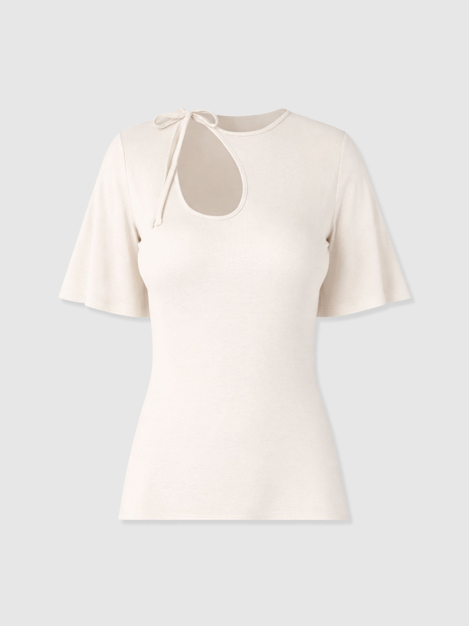 Freya Tie Tee - Cream - Women's T-shirts | Saint + Sofia® EU