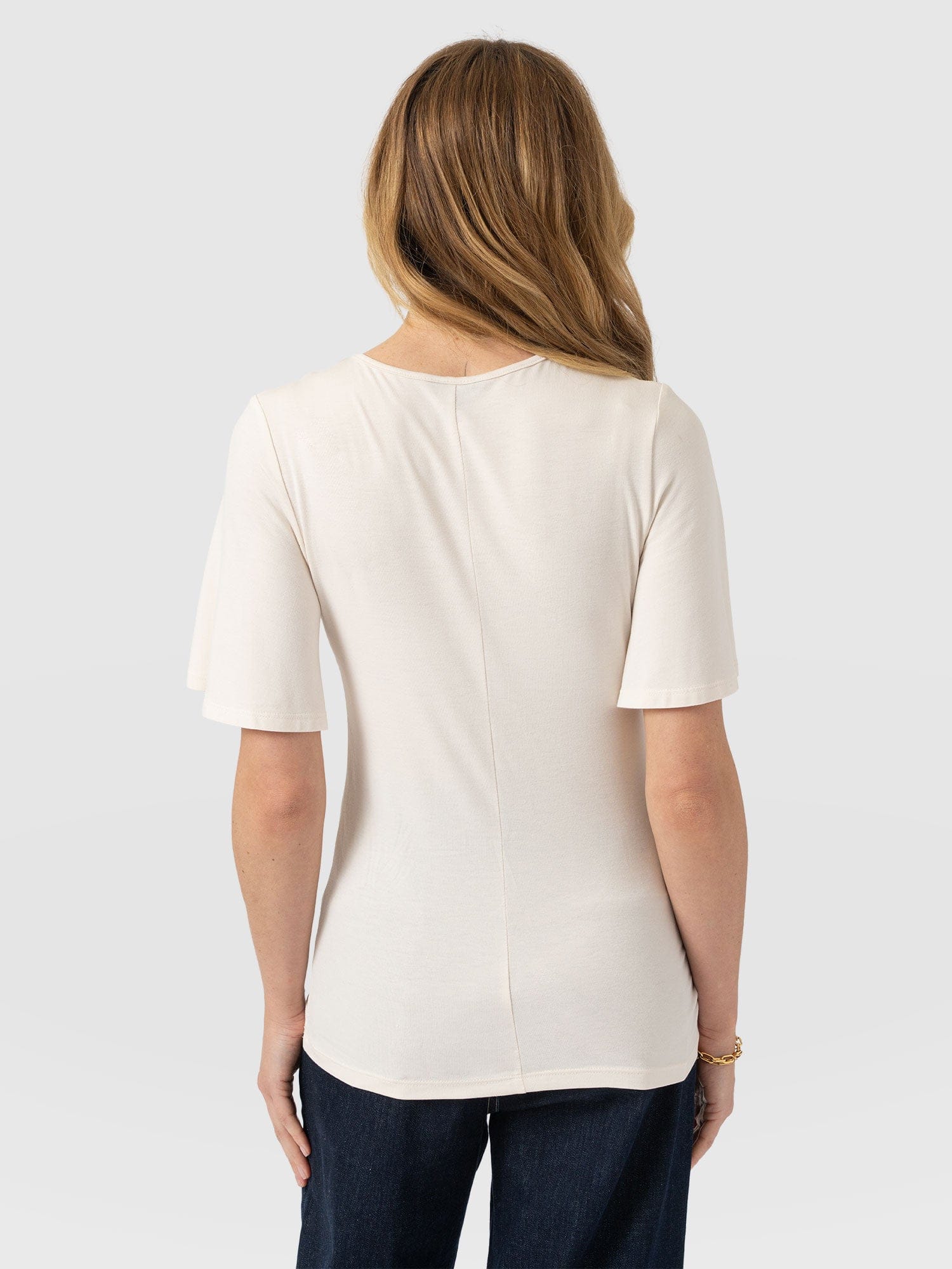 Freya Tie Tee - Cream - Women's T-shirts | Saint + Sofia® EU