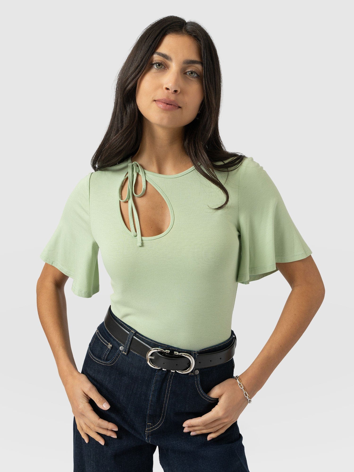 Freya Tie Tee - Mint - Women's T-shirts | Saint + Sofia® EU