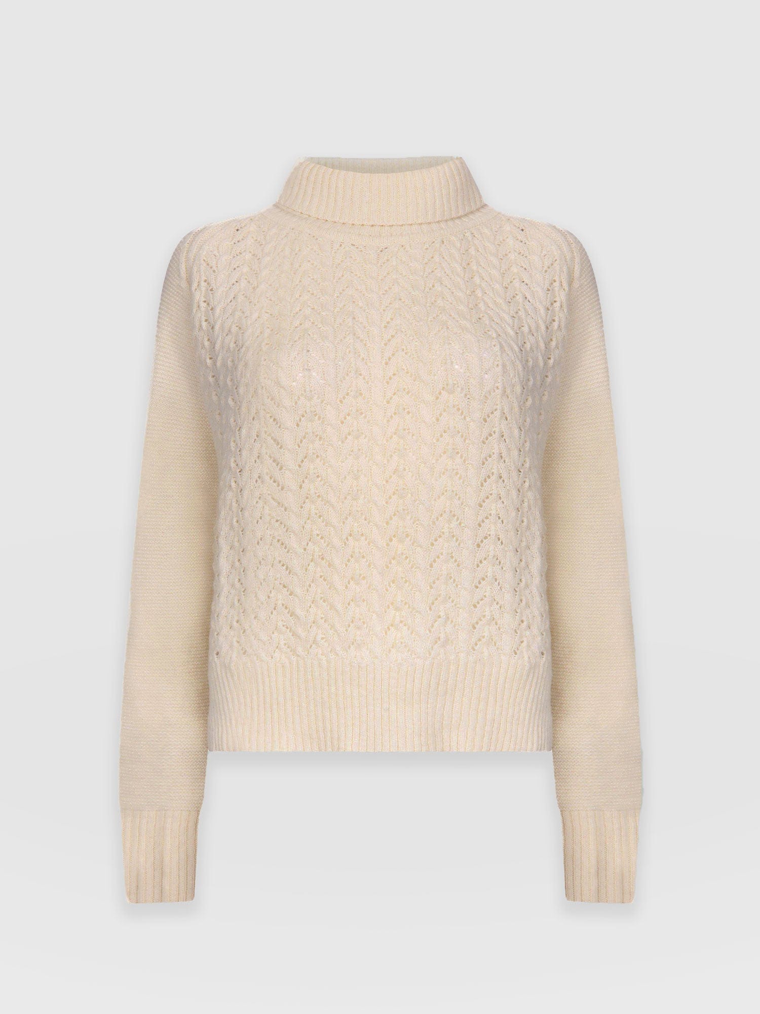 Glen Cable Knit Jumper Cream - Women's Jumpers | Saint + Sofia® EU