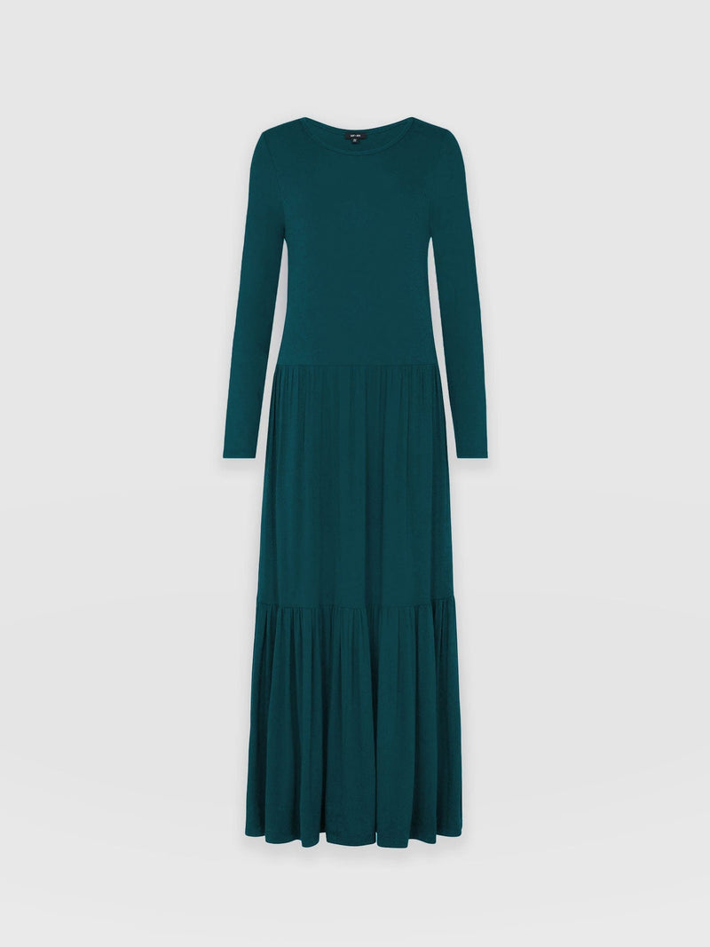 Greenwich Dress Deep Green Long Sleeve - Women's Dresses | Saint + Sofia® EU