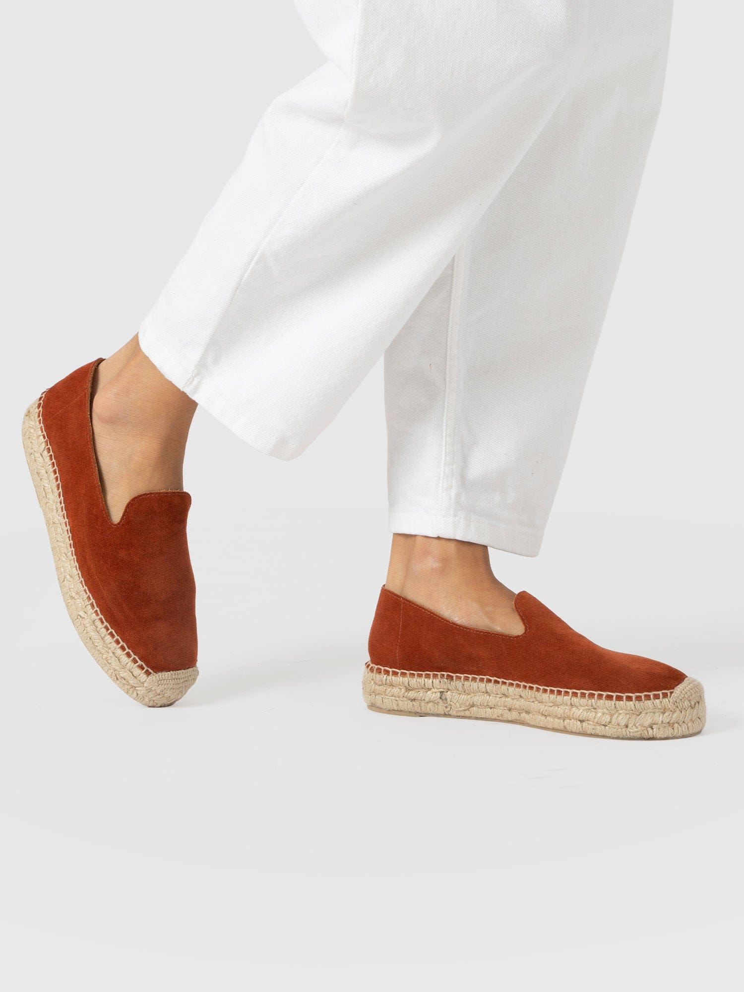 Hampton Espadrilles - Burnt Orange Suede - Women's Shoes | Saint and Sofia® EU