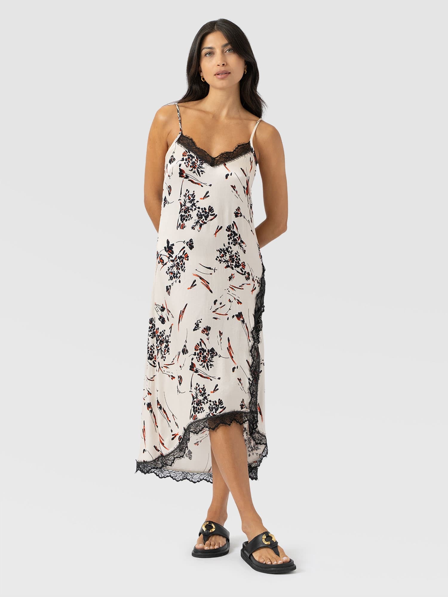 Harper Lace Cami Dress - White Mist Floral - Women's Dresses | Saint + Sofia® EU