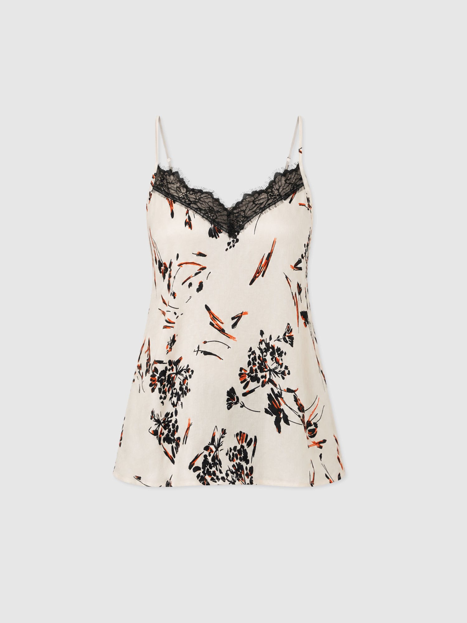 Harper Lace Cami - White Mist Floral - Women's T-shirts | Saint and Sofia® EU