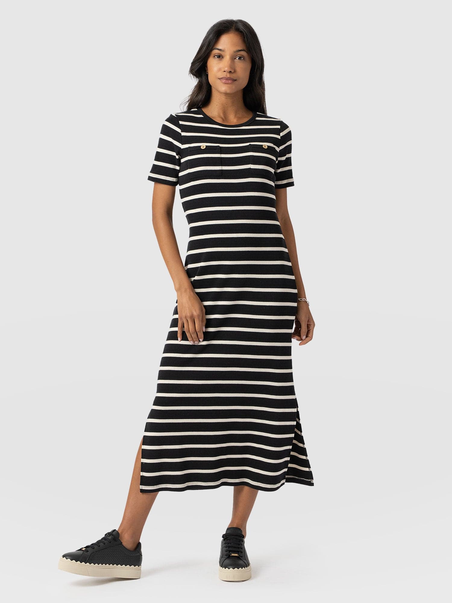 Helena T-Shirt Dress Stripe - Women's Dresses | Saint and Sofia® EU