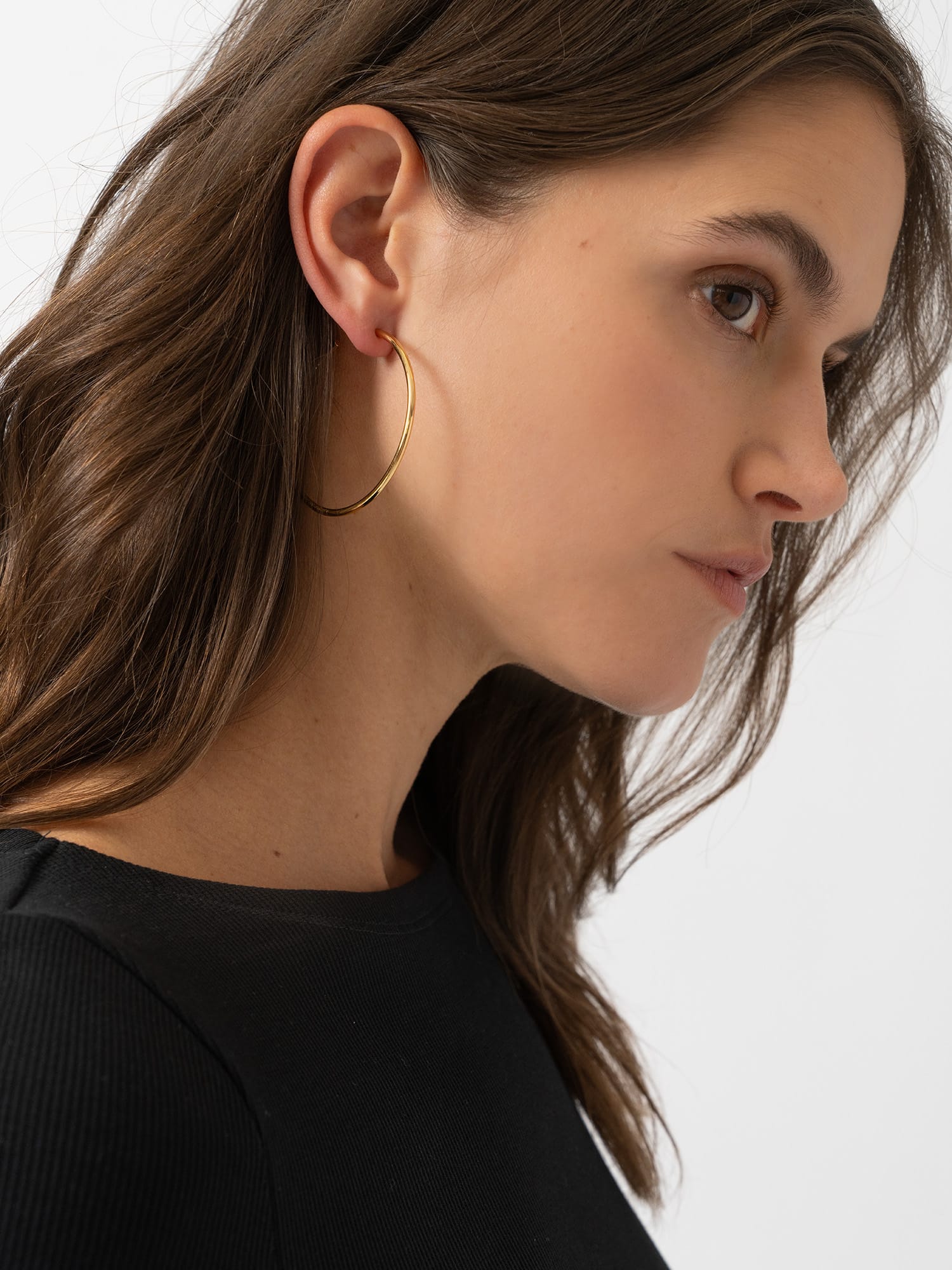 Hoop Large Earrings - Gold - Women's Jewellers | Saint and Sofia® EU