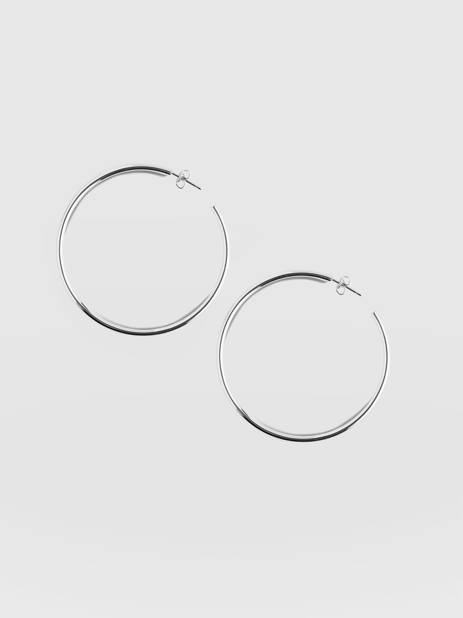 Hoop Large Earrings - Silver - Women's Jewellers | Saint and Sofia® EU