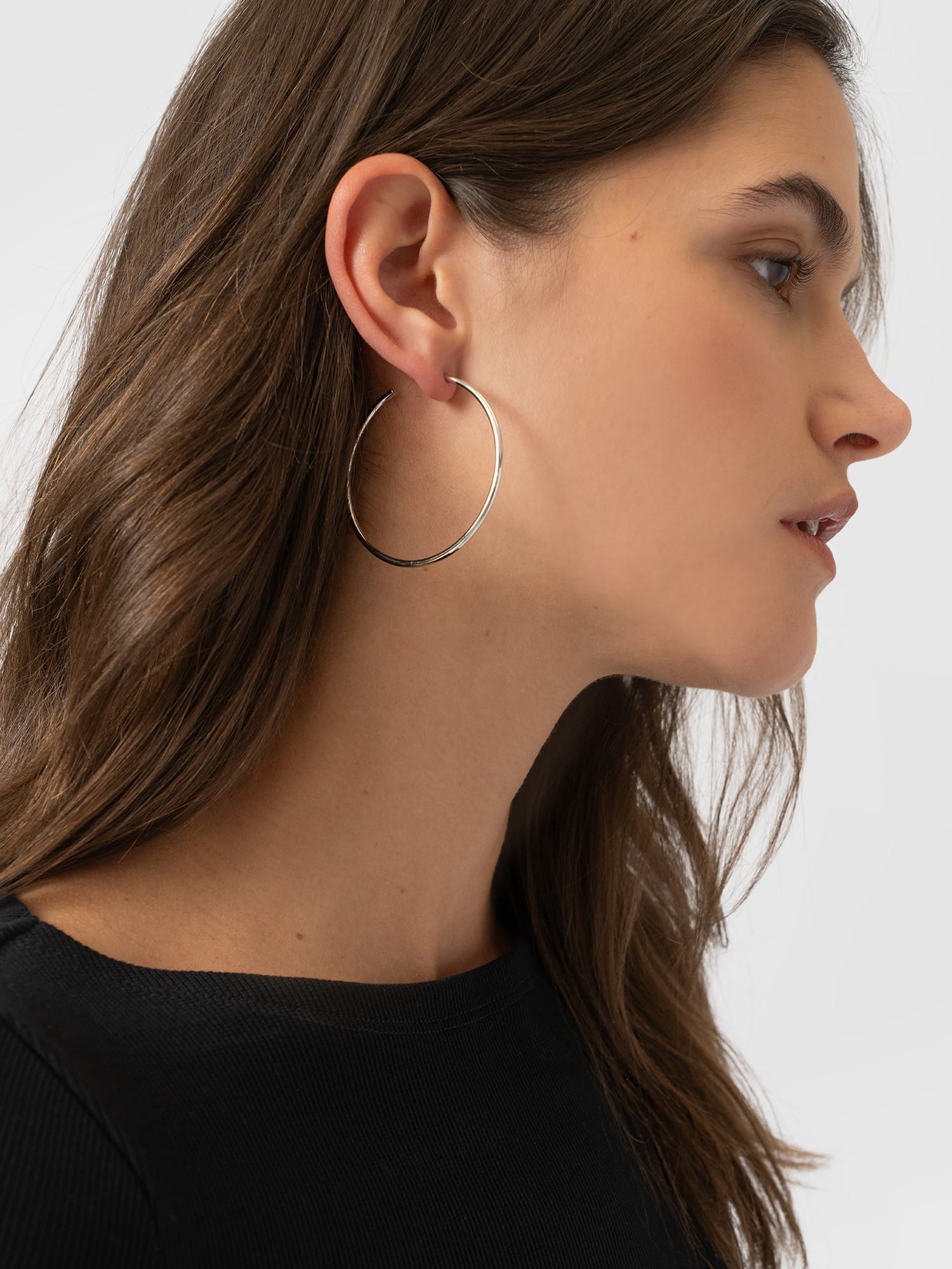 Hoop Large Earrings - Silver - Women's Jewellers | Saint and Sofia® EU