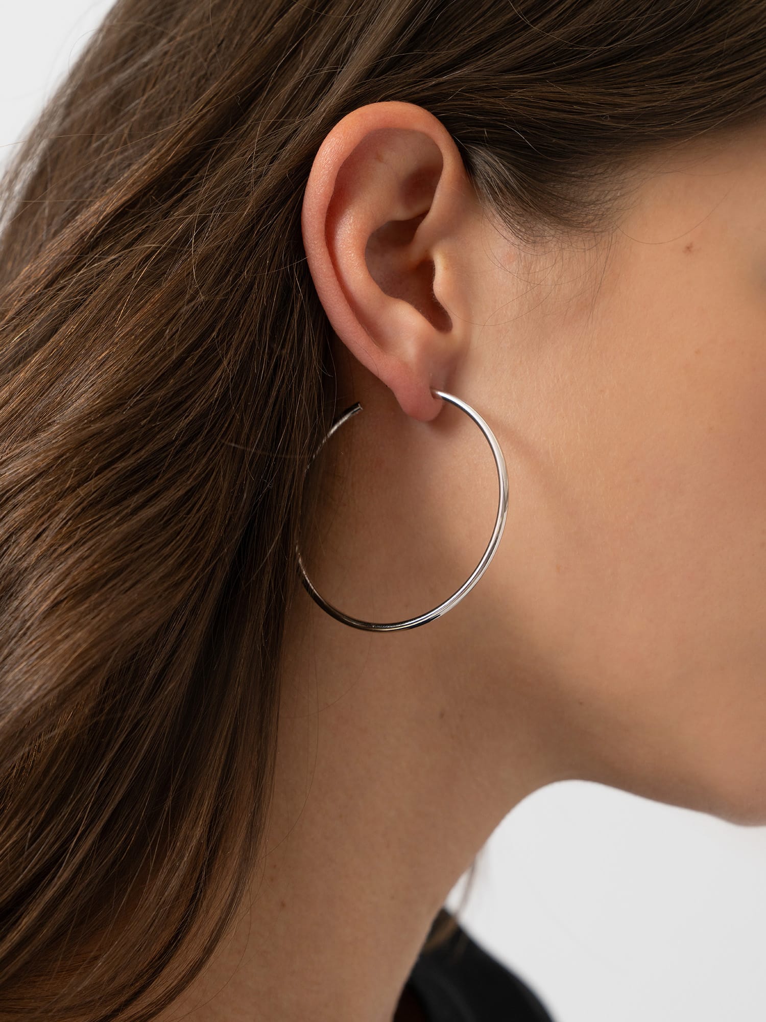 Hoop Large Earrings - Silver - Women's Jewellers | Saint and Sofia® EU